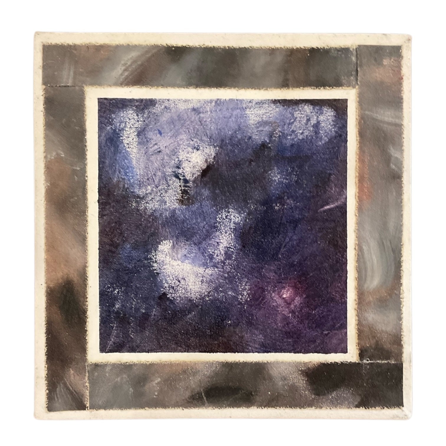 "Earthlight" Mixed Media on Canvas in Deep Purple and Taupe
