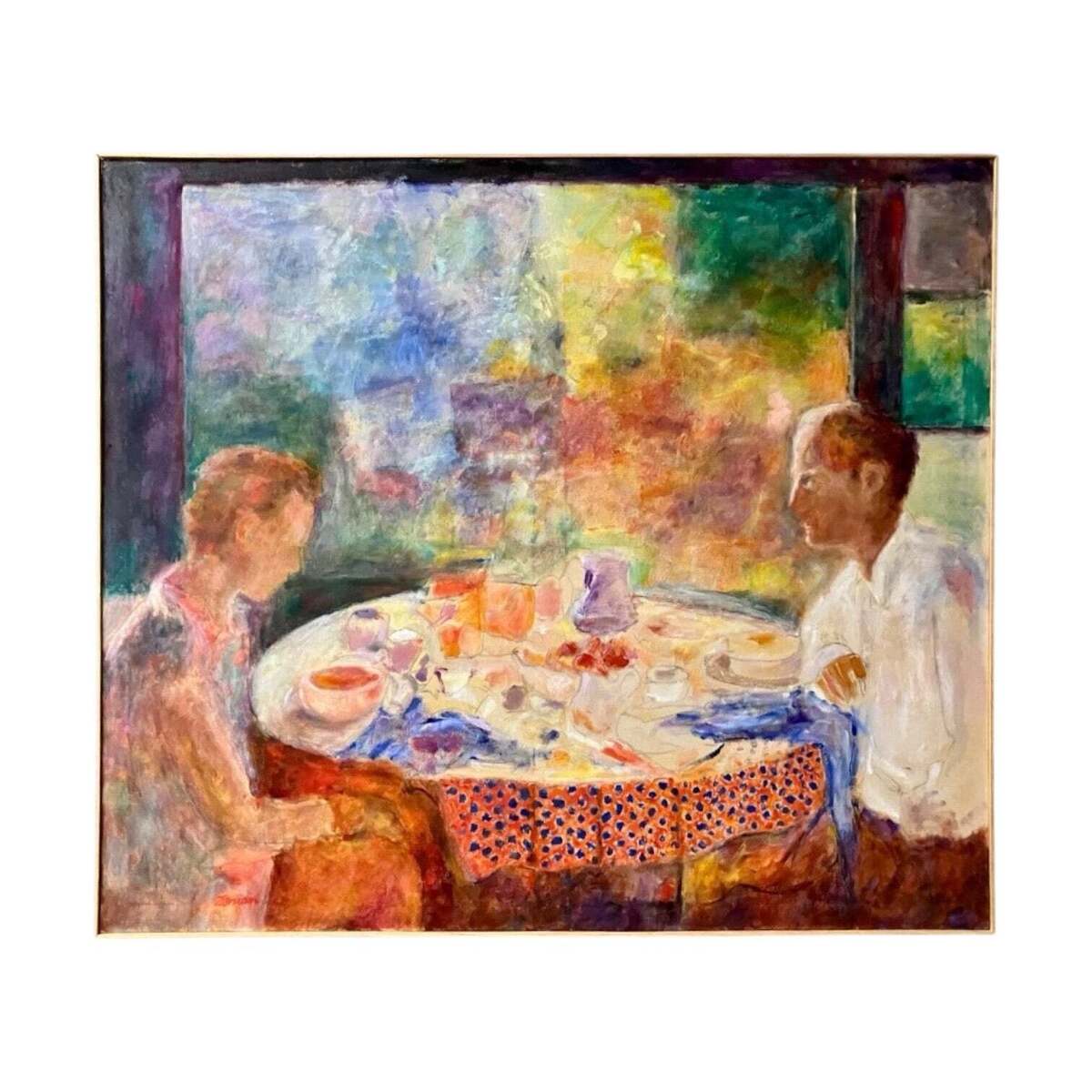 Oil Painting Titled Rendezvous of Couple in Interior