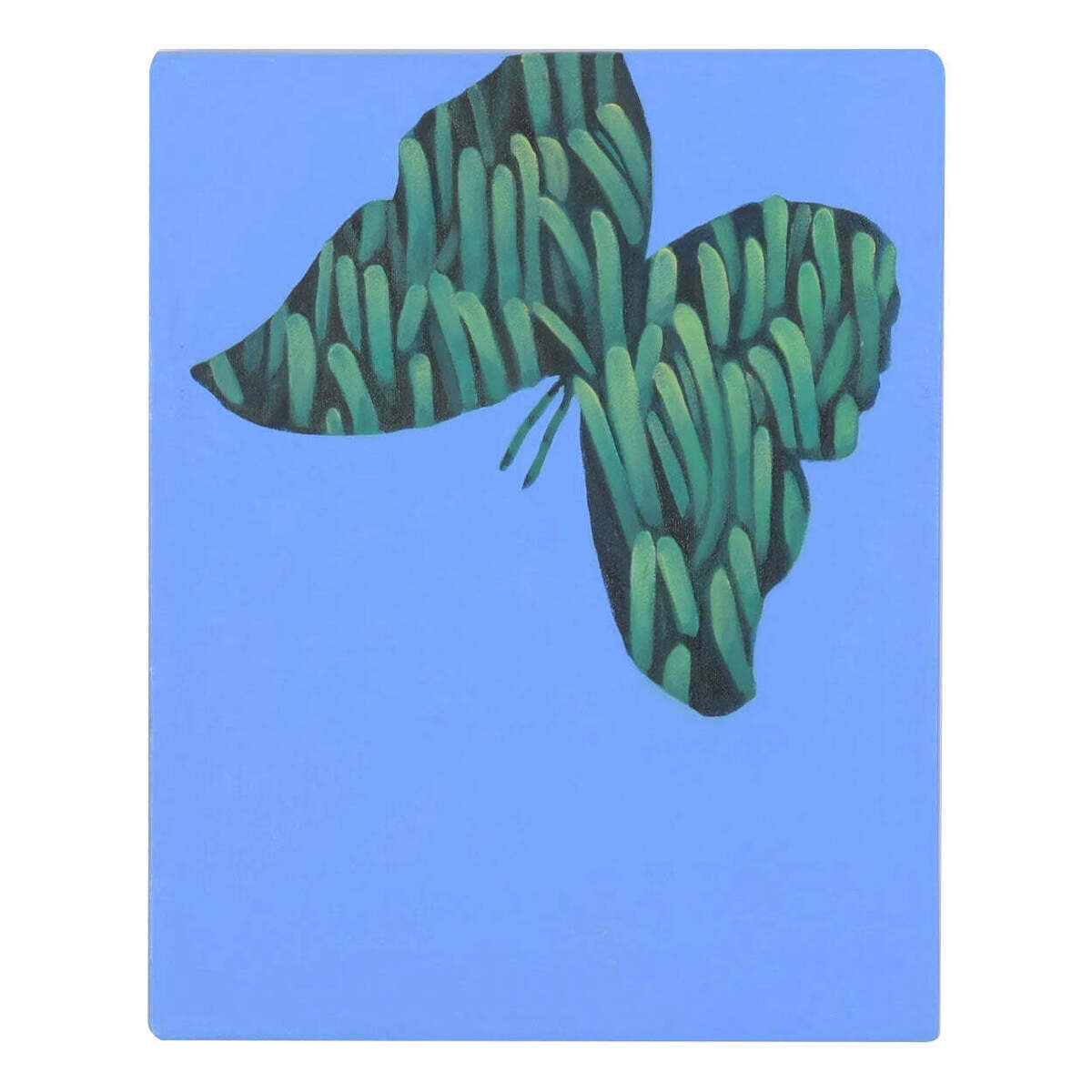 Graphic Boldly Colorful Oil on Canvas of Butterfly