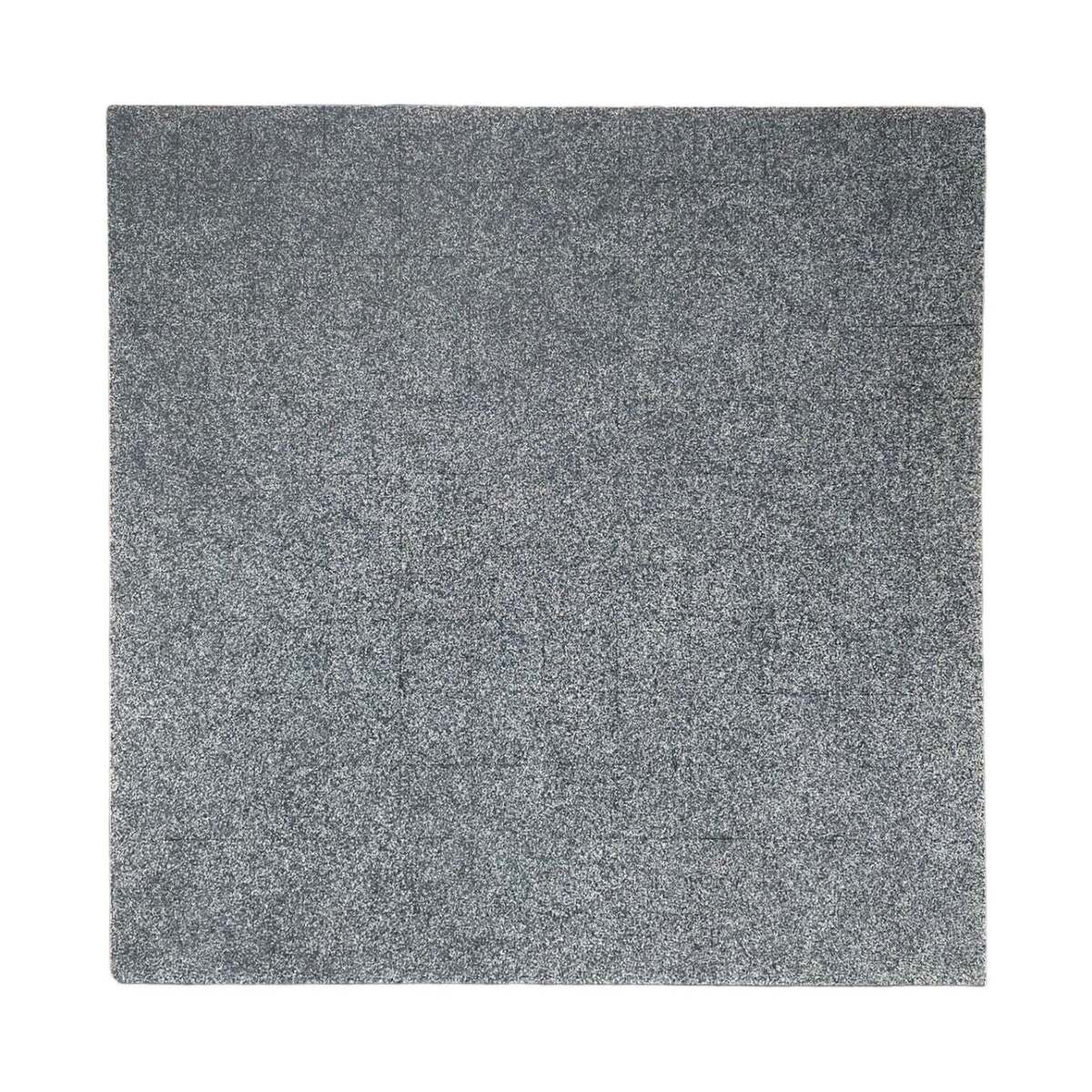 Monumental Graphic Grid Painting in Medium Gray