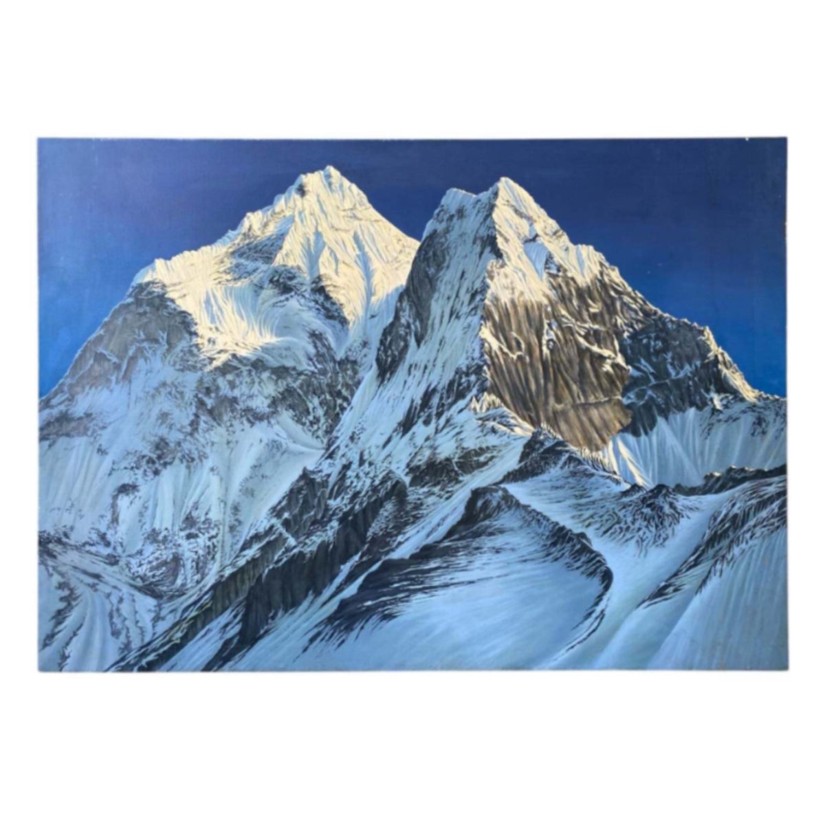 Hyperrealistic Monumental Oil Painting of Mountain Range Ama Dablam