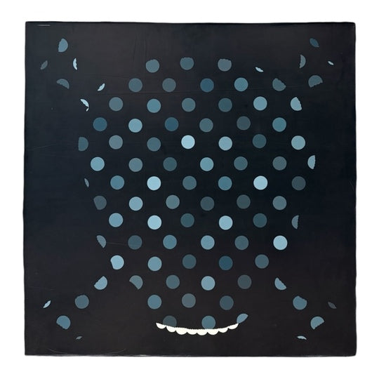 Polka Dotted Skull and Crossbones in Blues and Blacks