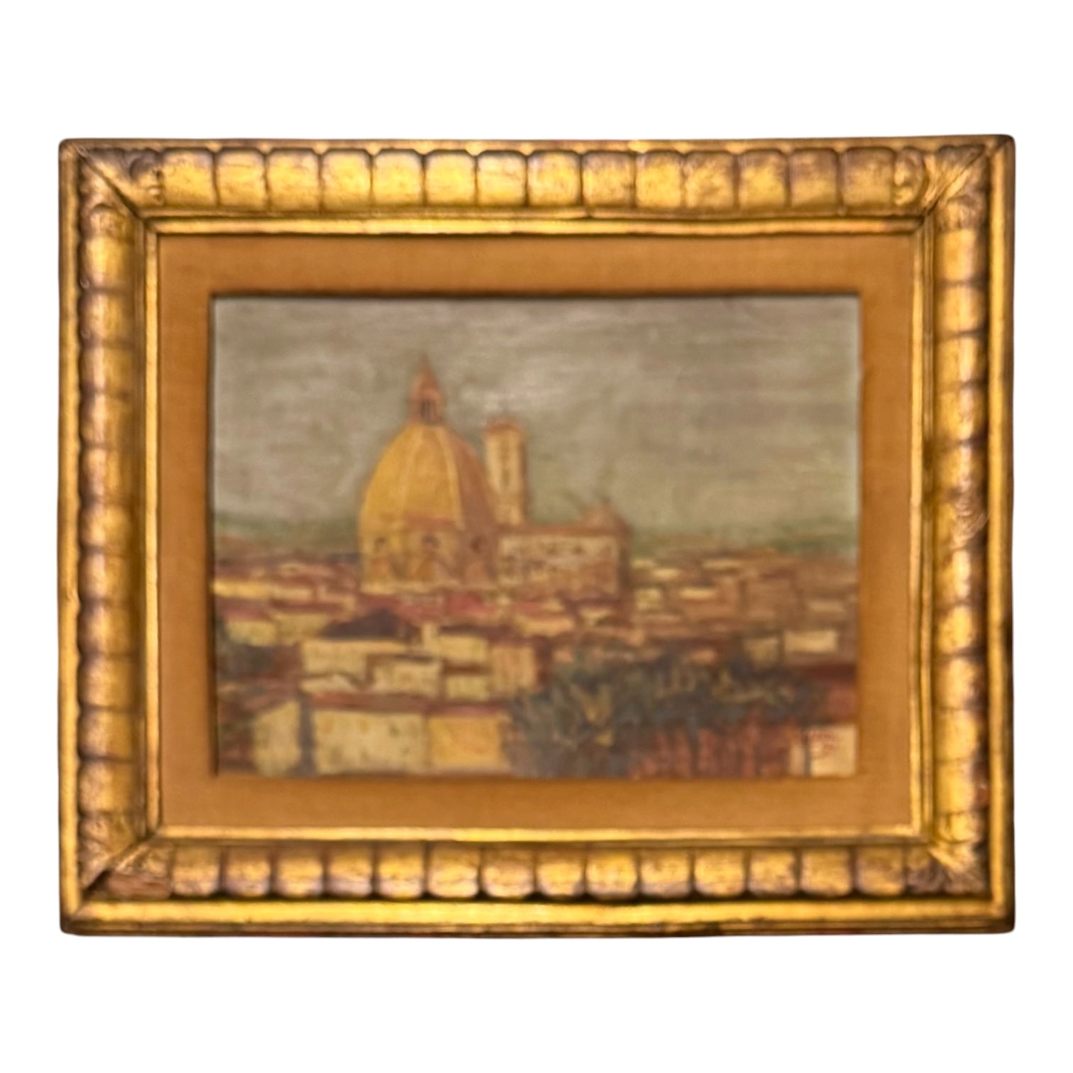 RESERVED FOR ES — 1959 Painting of Florence, Italy in Original Vintage Frame