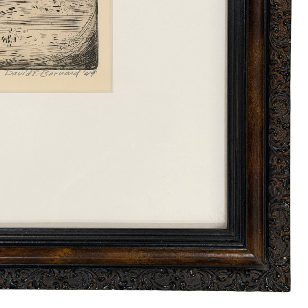 1949 “The Tripartite” Anthropomorphic Litho Hippo, Warthog and Bird Skeleton  in Custom Wood Frame