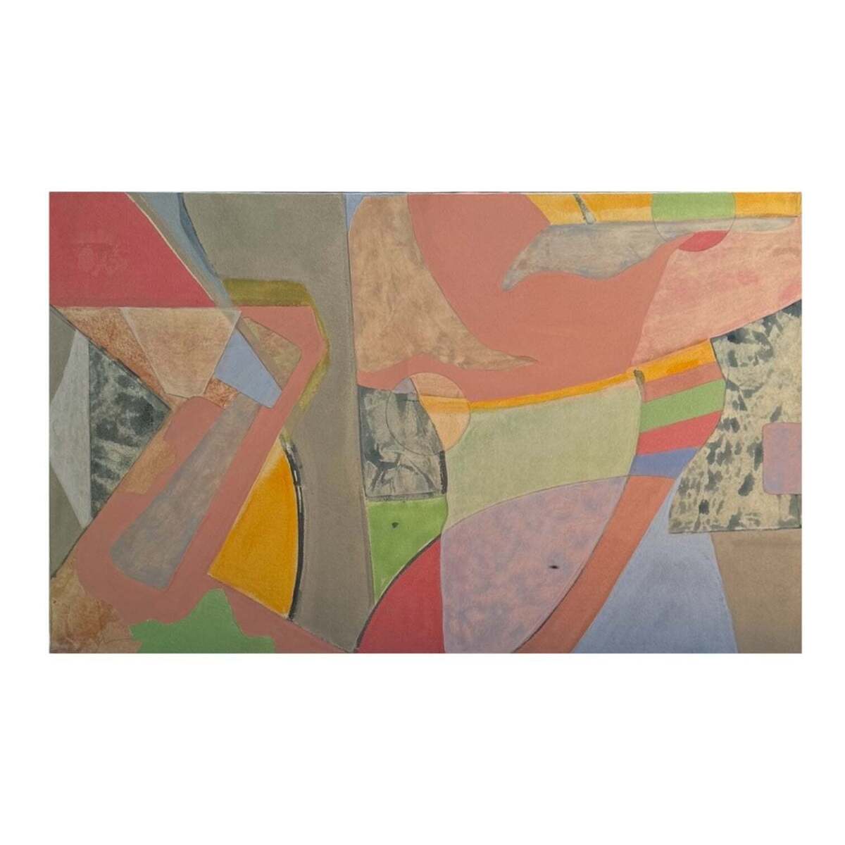 Color Block Abstract in Pinks Yellows and Lilacs