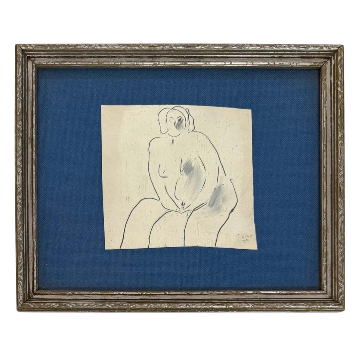 Figurative Nude in Original Vintage Frame
