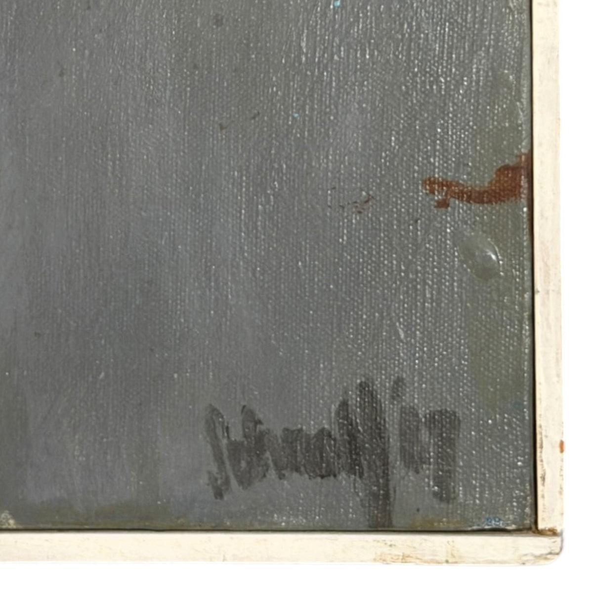 1962 Dynamic Abstract Expressionist Painting in Original Artist Made Frame