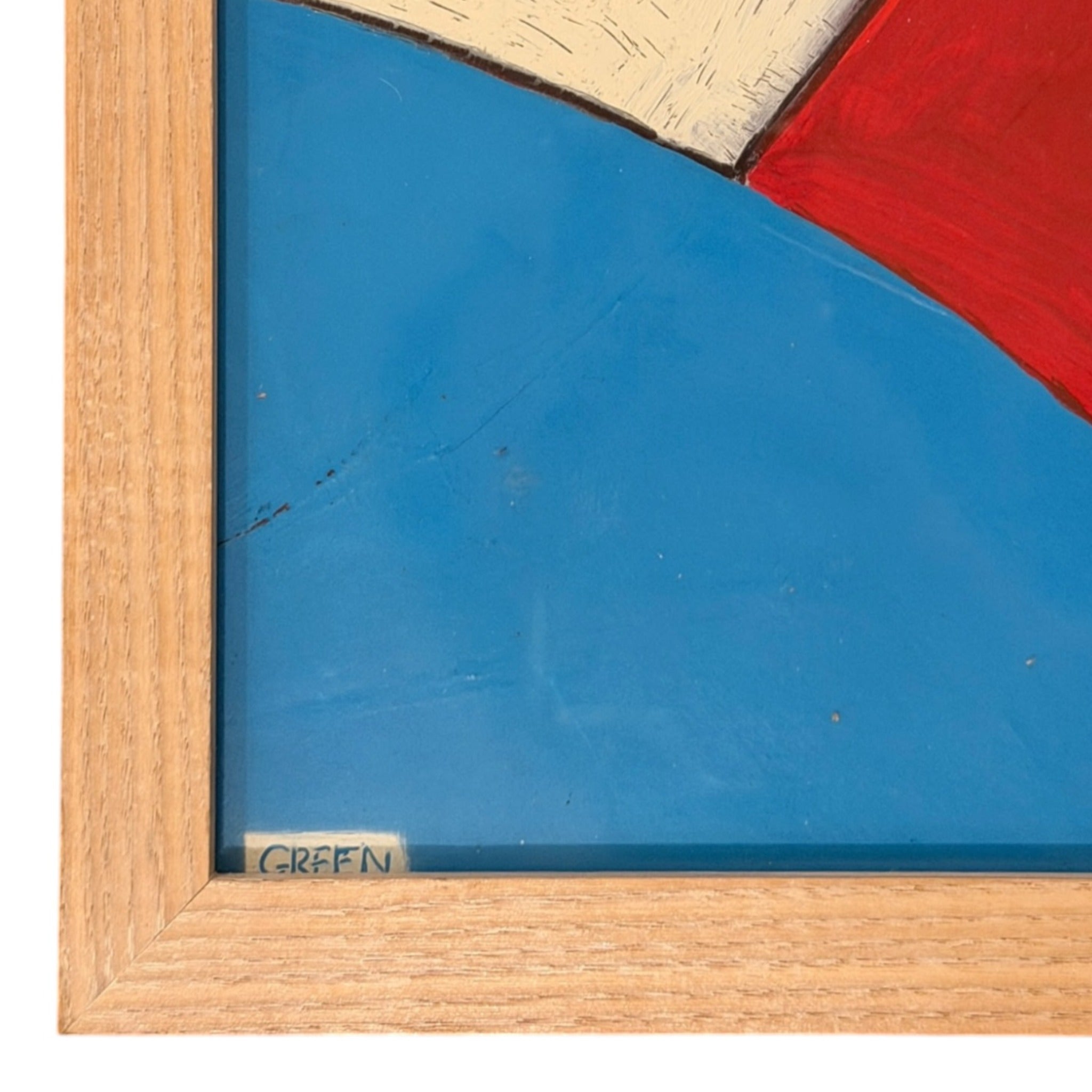 Vintage Painting Three Perspectives of a Portrait in Original Wood Frame