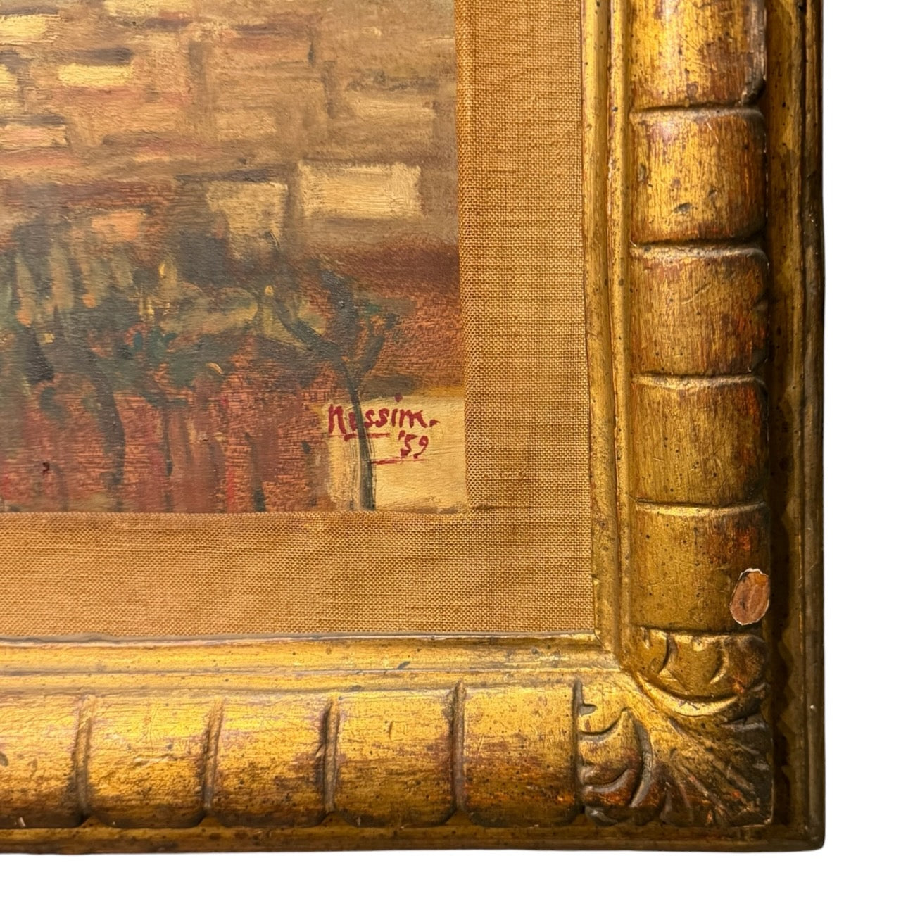 RESERVED FOR ES — 1959 Painting of Florence, Italy in Original Vintage Frame