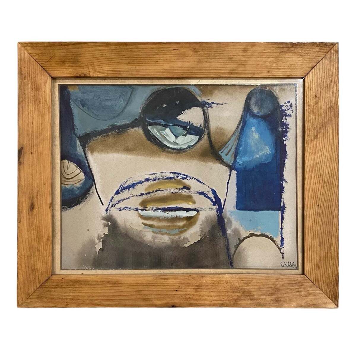 Abstract Still Life Painting in Blues
