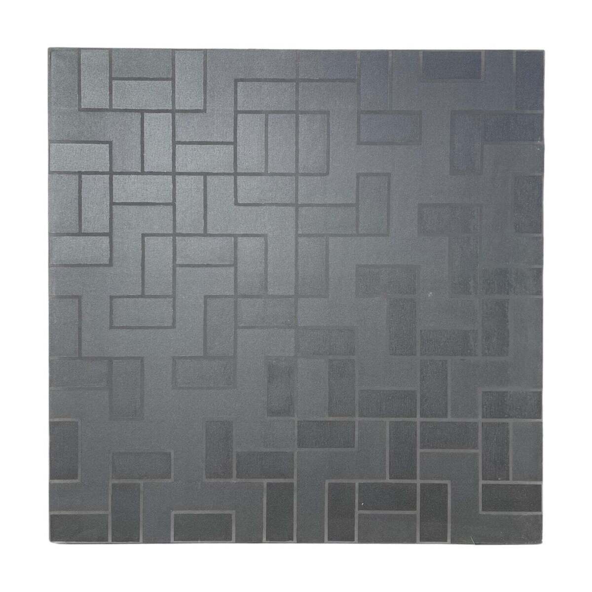 Monumental Graphic Grid Painting in Black