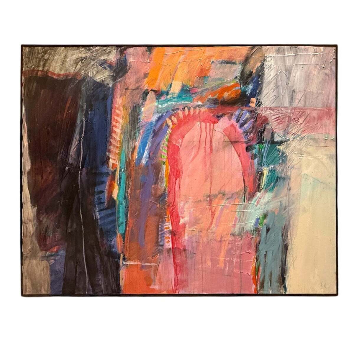 Abstract Expressionist Oil Painting with Bold Gestural Brushwork