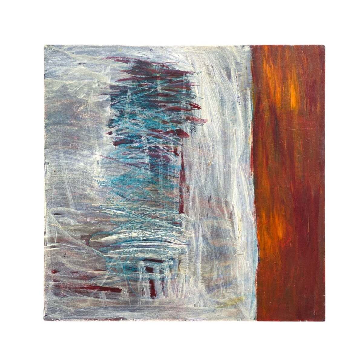 Large Square Gestural Abstract Oil Painting