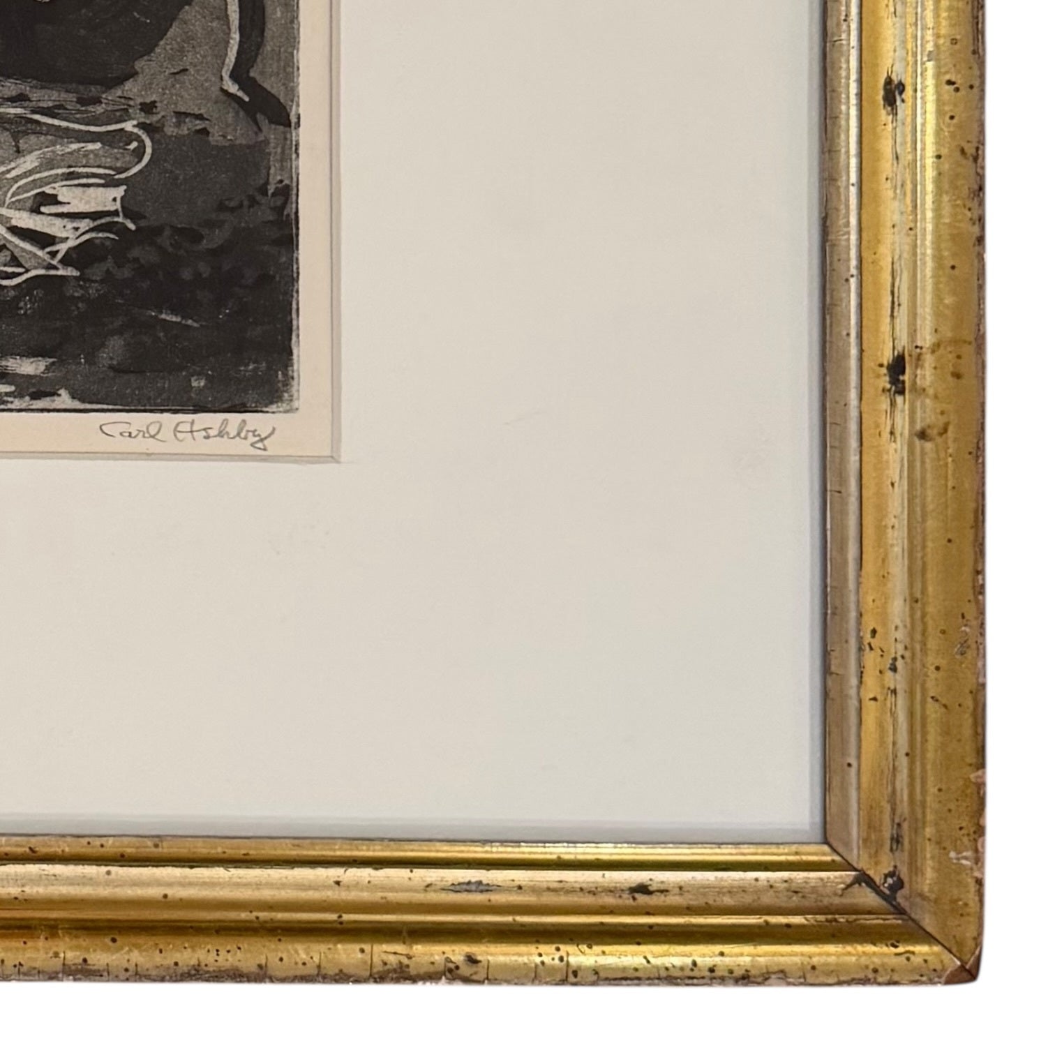 Men on the Beach A/P Presented in a 19th Century Lemon Gold Frame