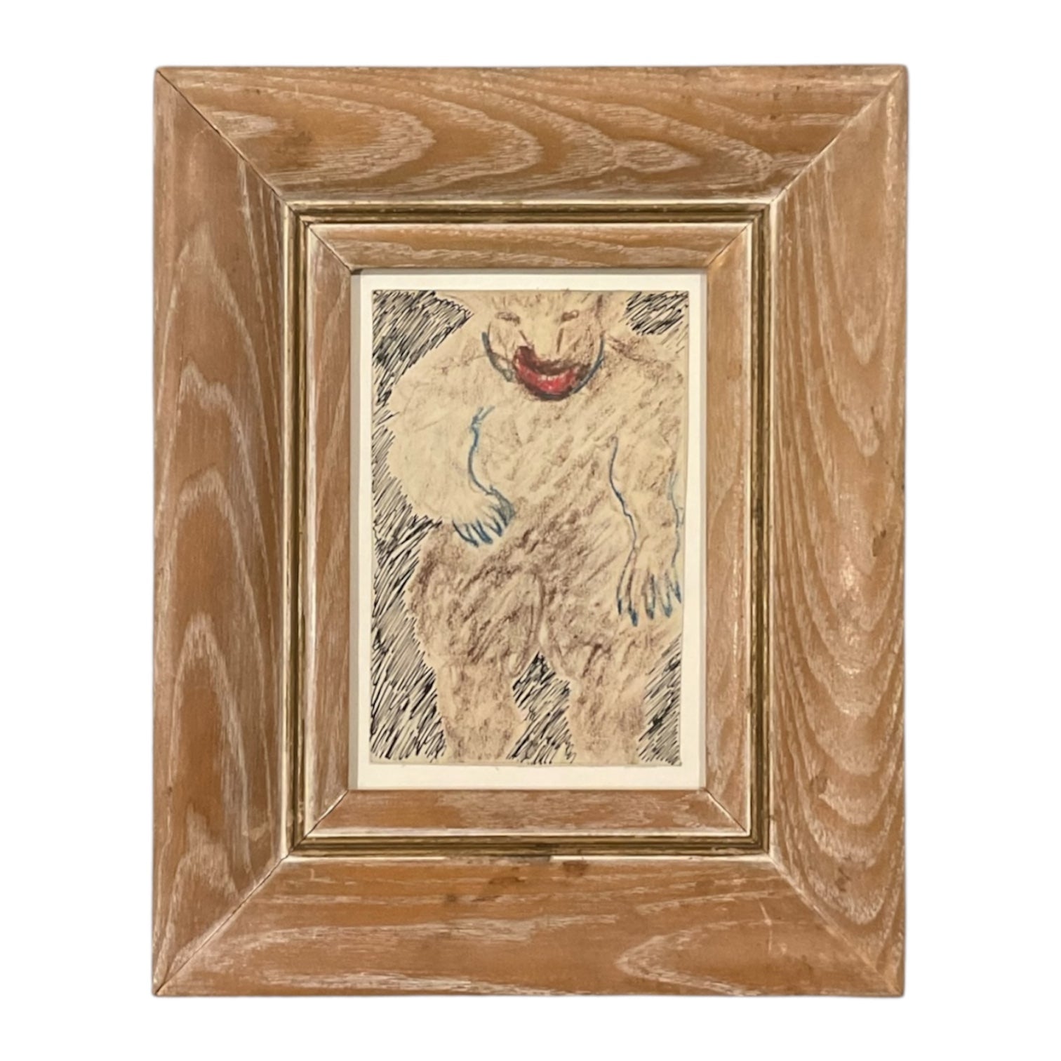 Vintage Outsider Drawing of a Grizzly Bear