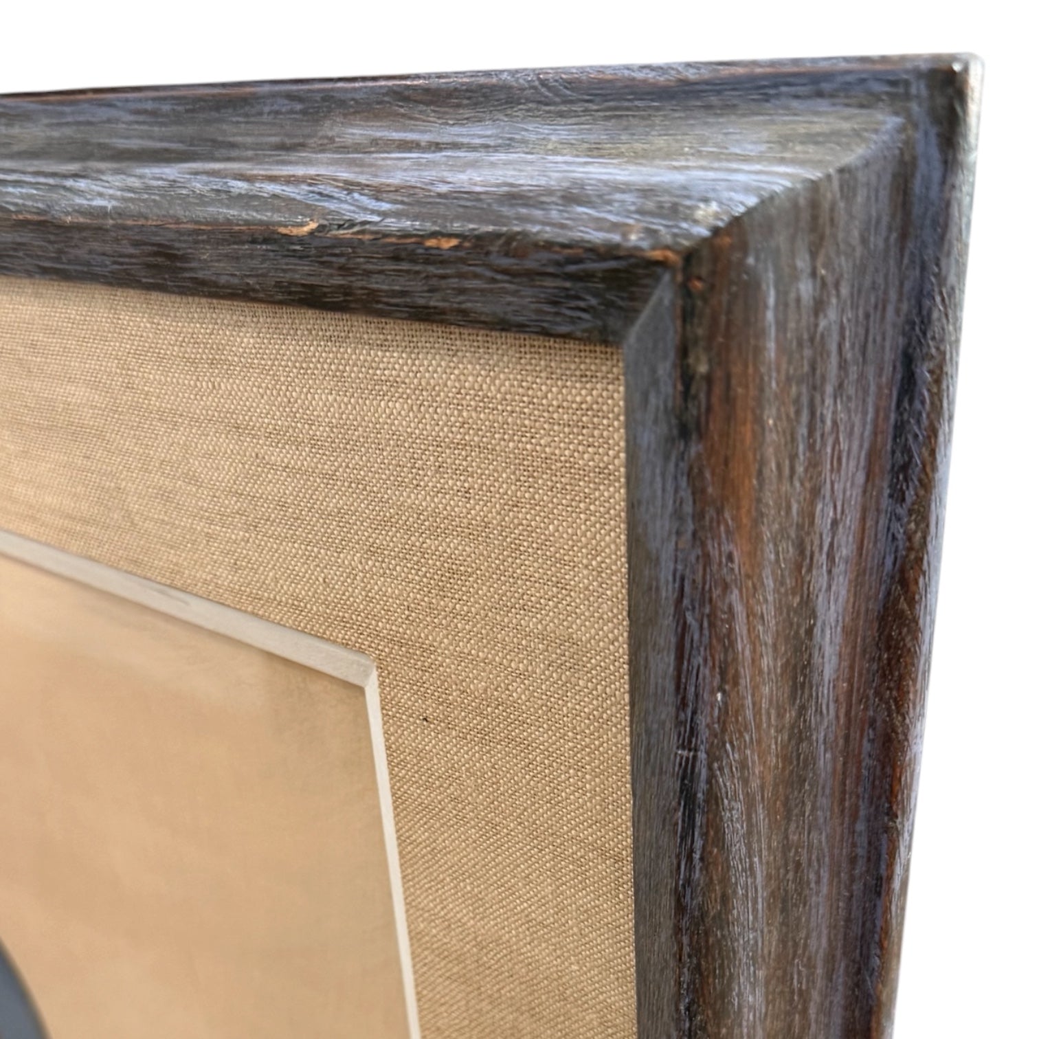 Painting of Blue Nude Figure in Vintage Wood Frame