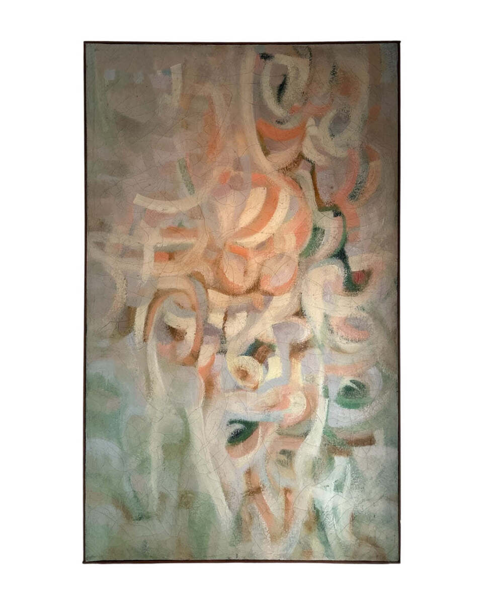 Ethereal Abstract Oil on Canvas in Sherbet Colors