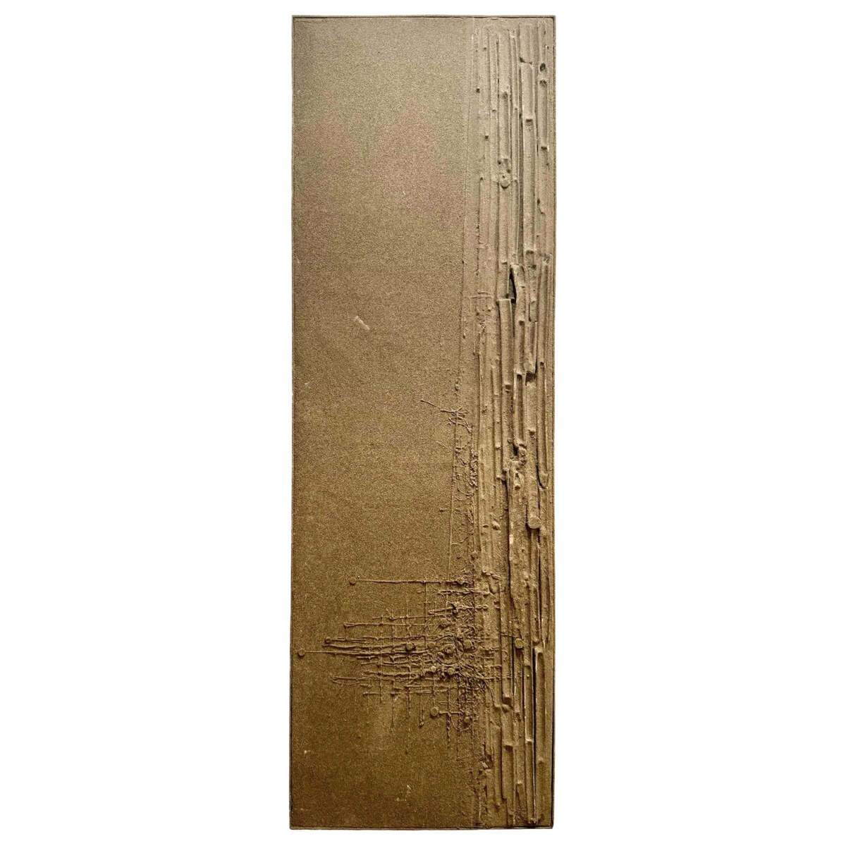 Large Vertical Textural Abstract Painting with Heavy Impasto