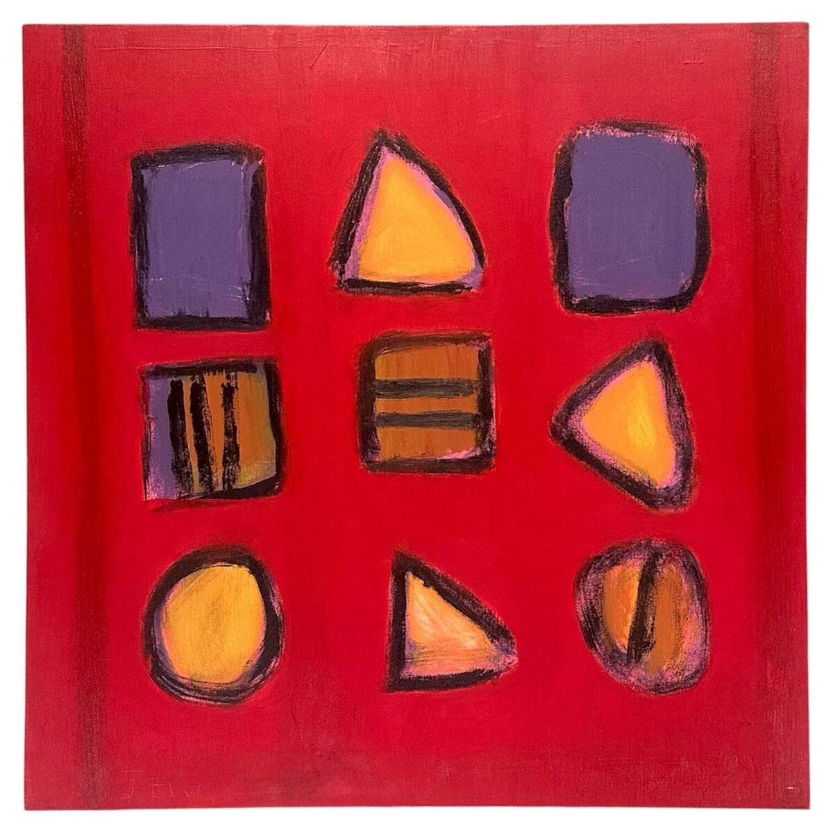 Deconstructed Minimalist Abstract in Red