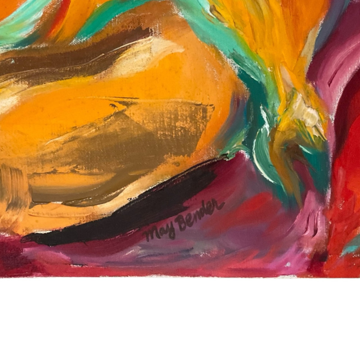 Energetic Painting of Nudes /  Oil Painting in Pinks and Oranges