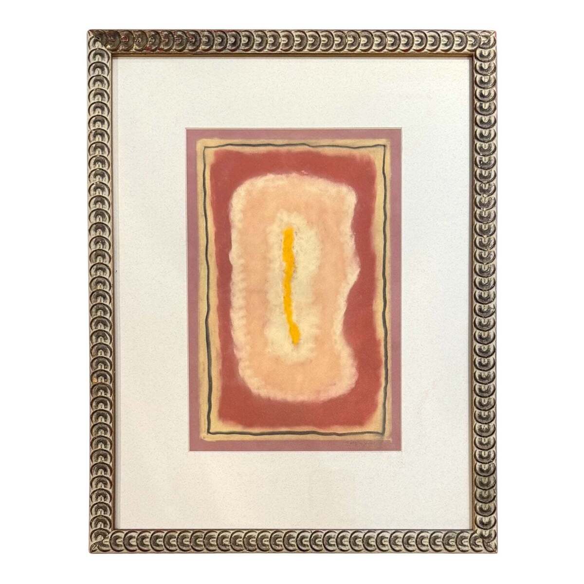 Reserved UD / Abstract Biomorphic Drawing in Vintage Frame