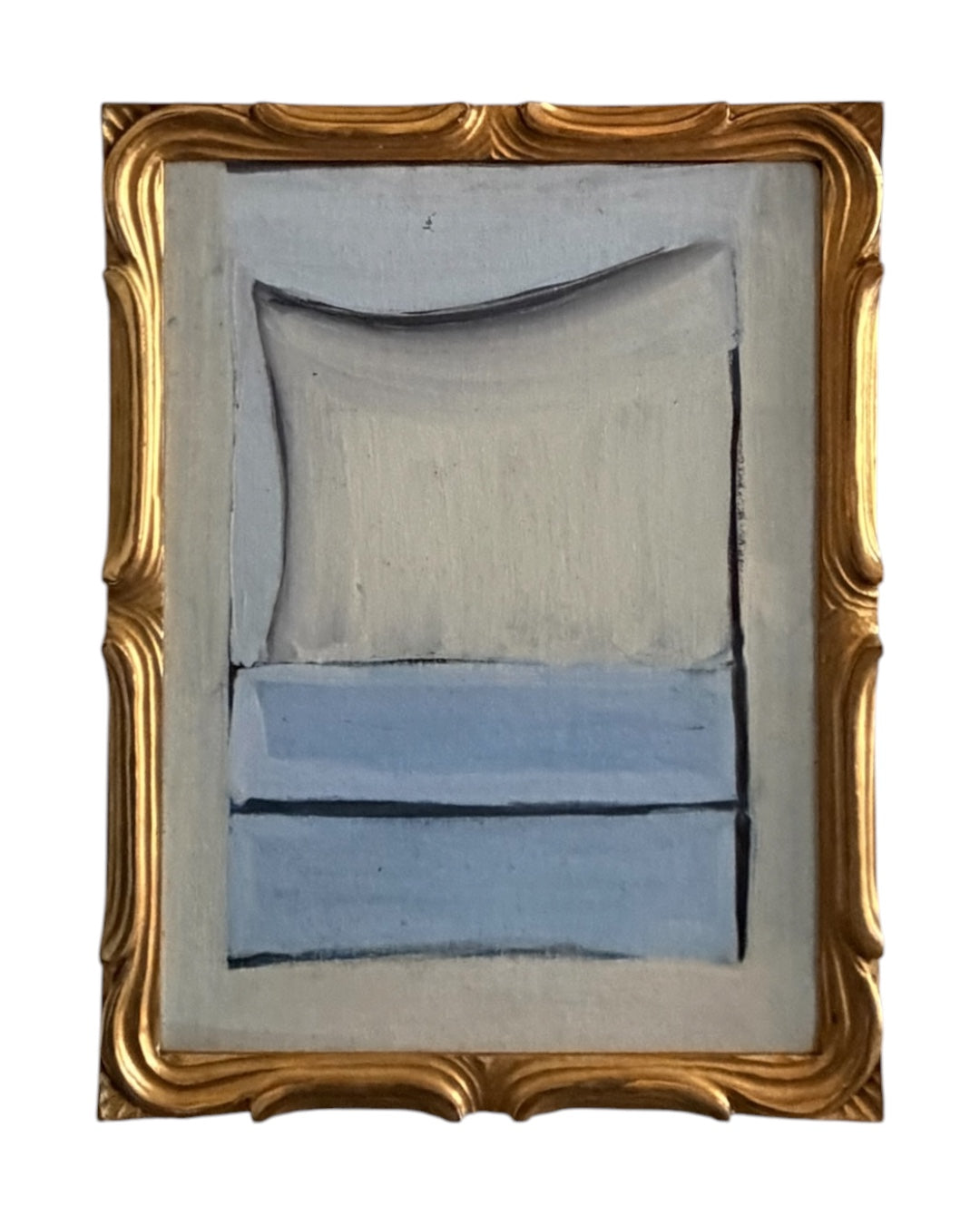 Reserved for Margaux Minimalist Abstract in Antique Gilded Frame