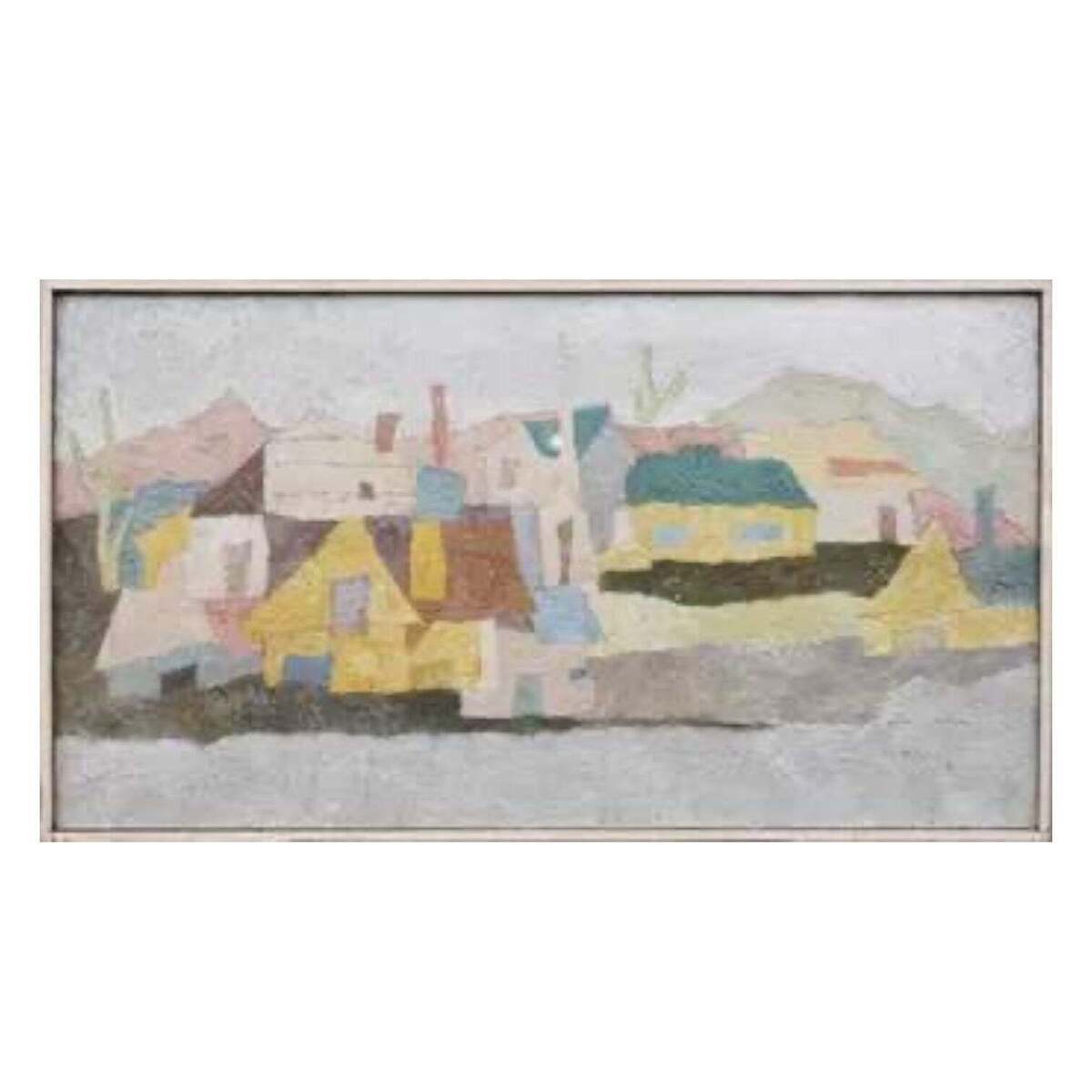 Antique American School Fauvist Abstract Landscape