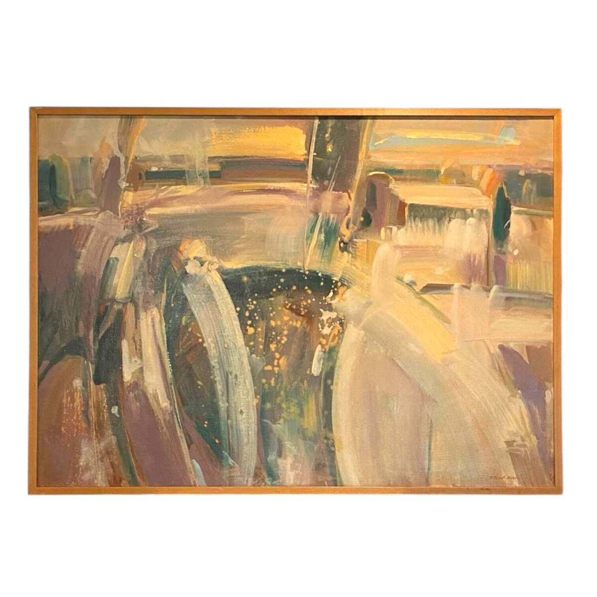 Vintage Oil Painting on Linen in Original Wood Frame