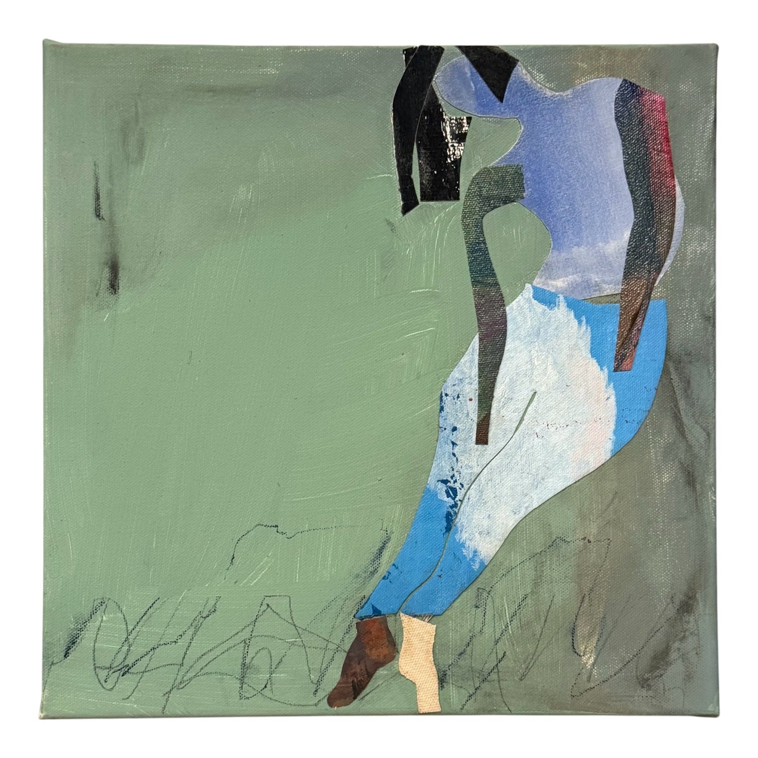 Mixed Media Painting of Swaying Figure