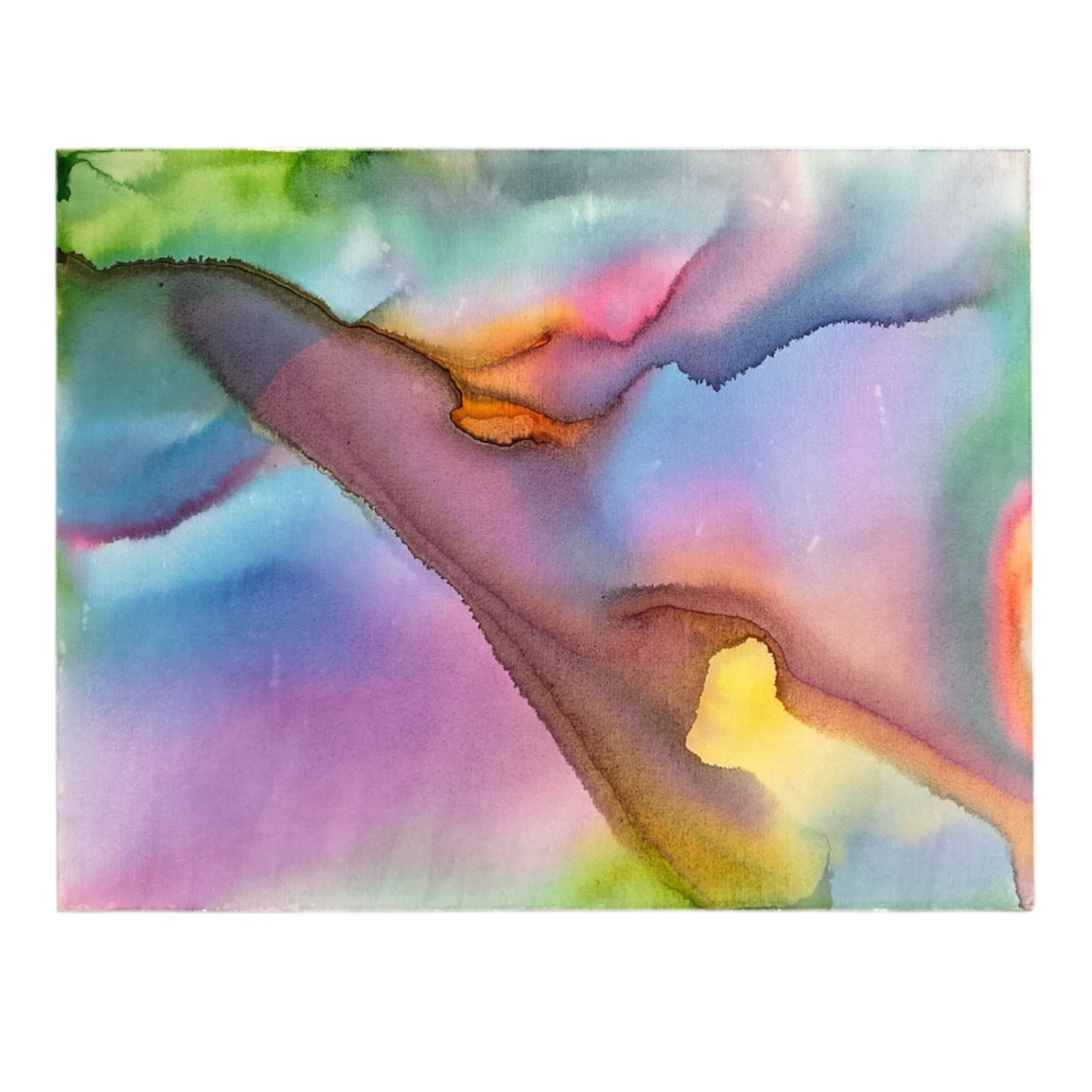 "Flowers" Soak Stain Painting  in Ethereal Pallet