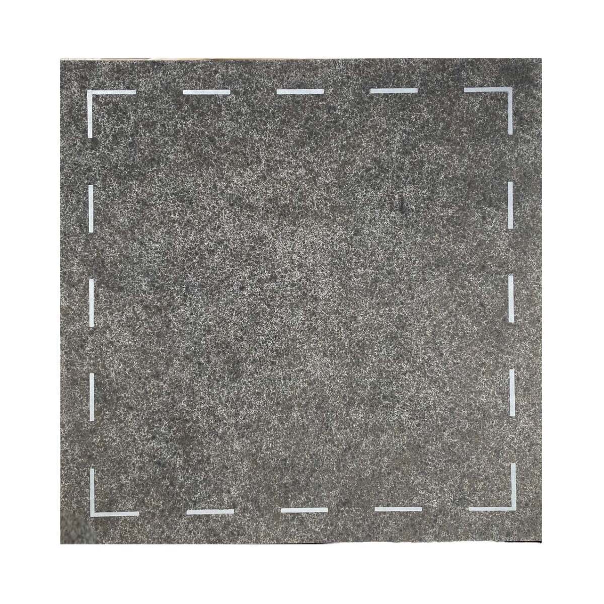 Monumental Graphic Painting in Graphite with Broken Edge Border