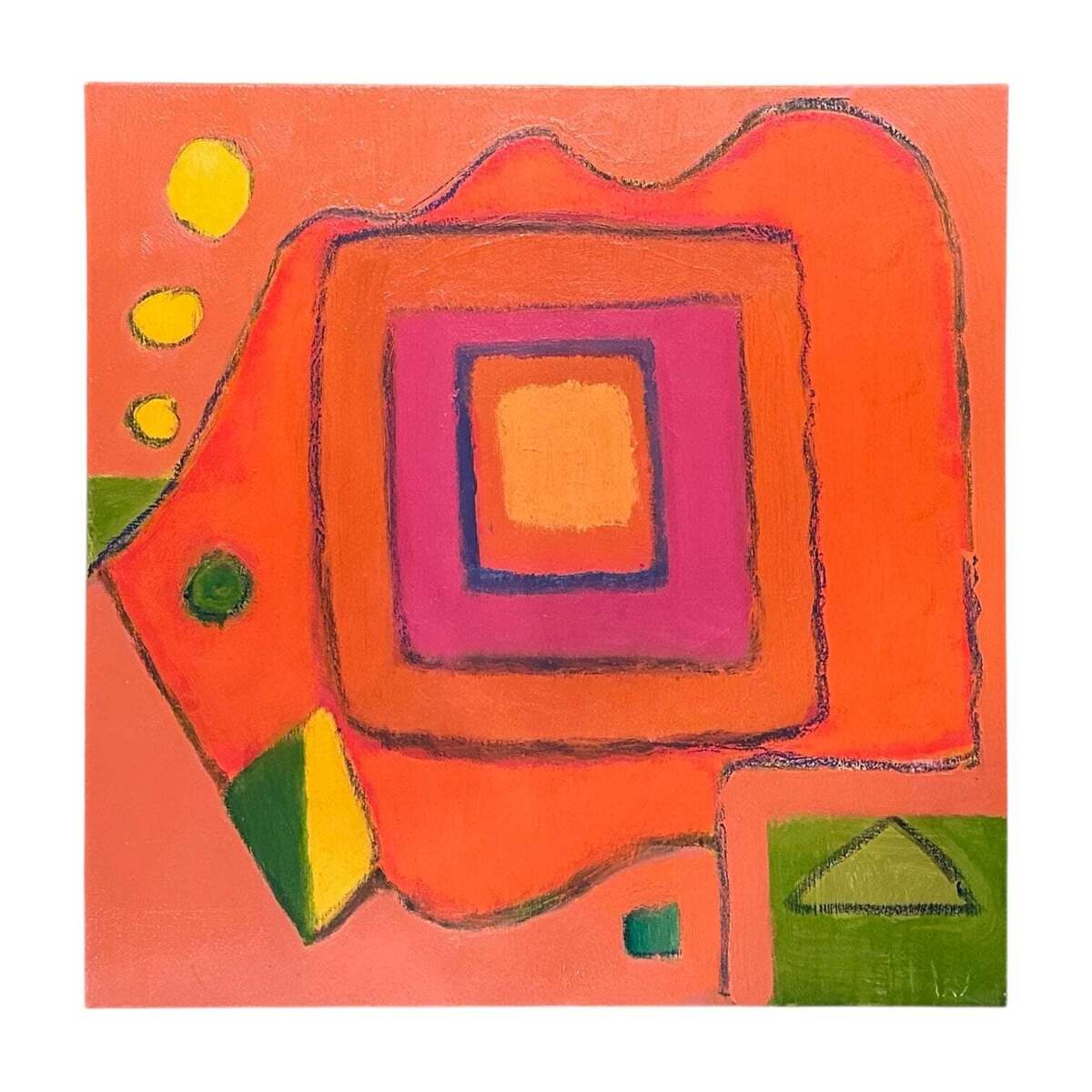 Bold Geometric Abstract in Orange Green Yellow and Pink