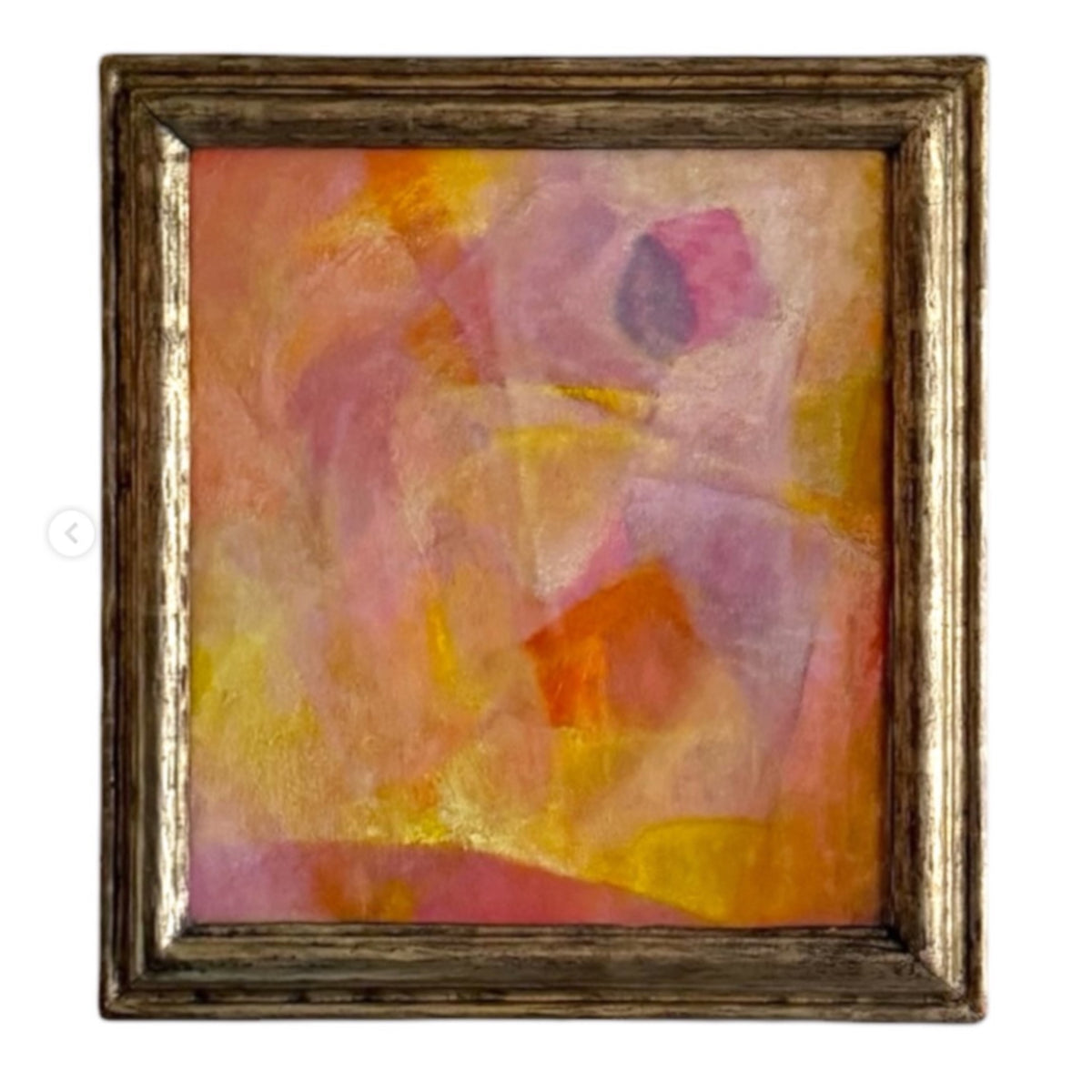Muted Abstract of Blurred Faceted Shapes in Luminous Palette Framed