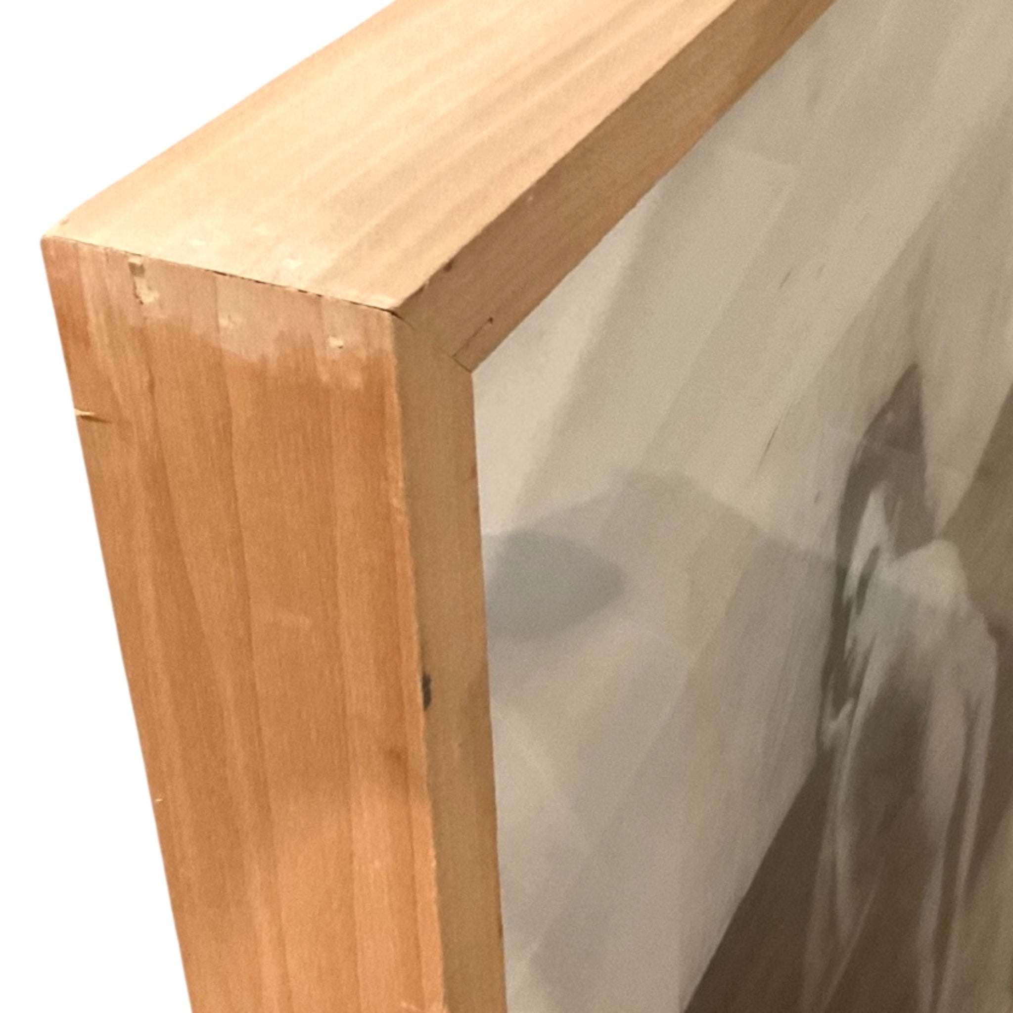 Realist Graphite Drawing of Woman from Behind in Original Wood Gallery Custom  Frame