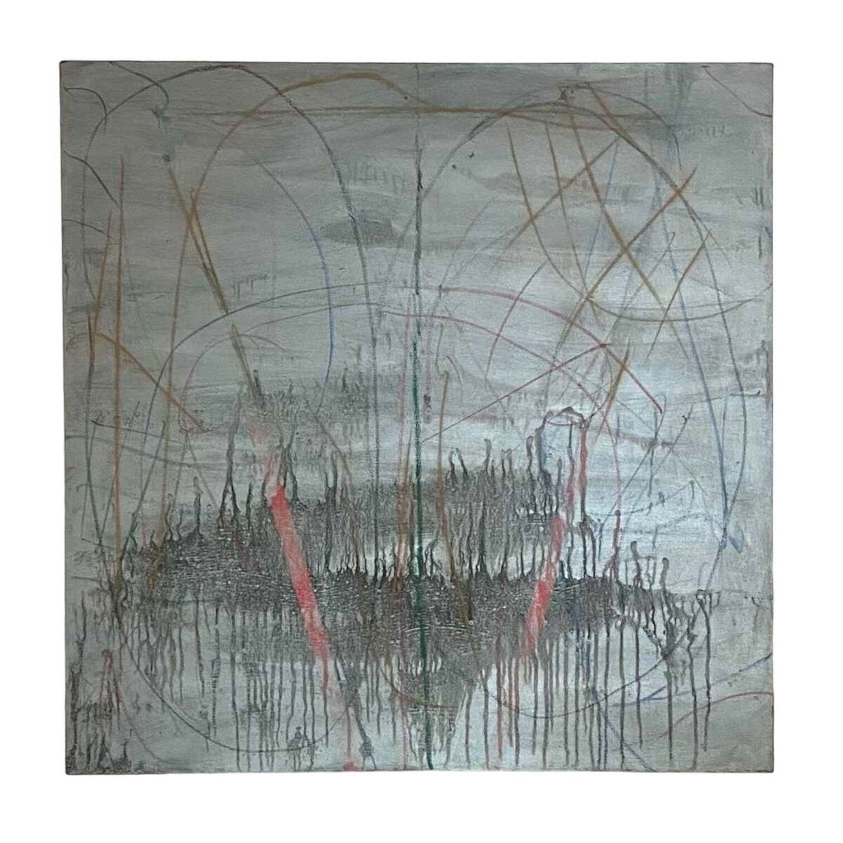 Abstract Expressionist Gestural Painting in Gray