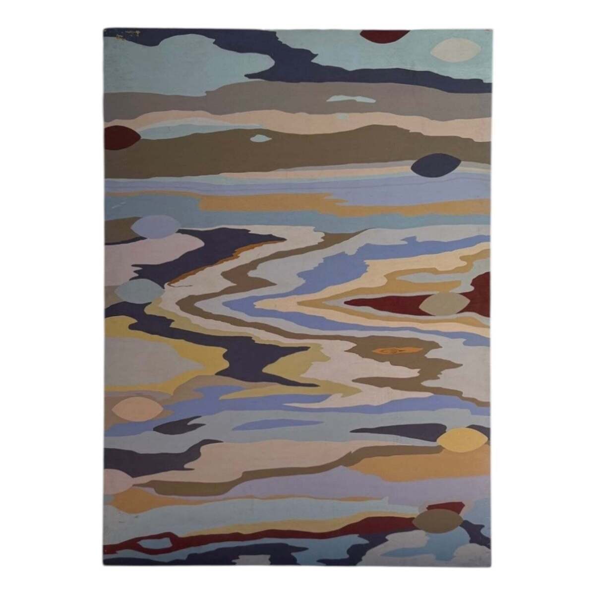 Color Block Abstract in Blues  Tans and Browns