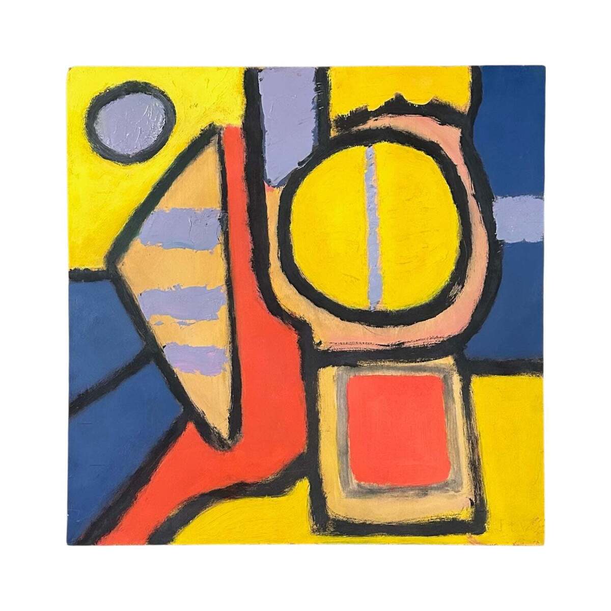Impasto Abstract in Energetic Primary Colors