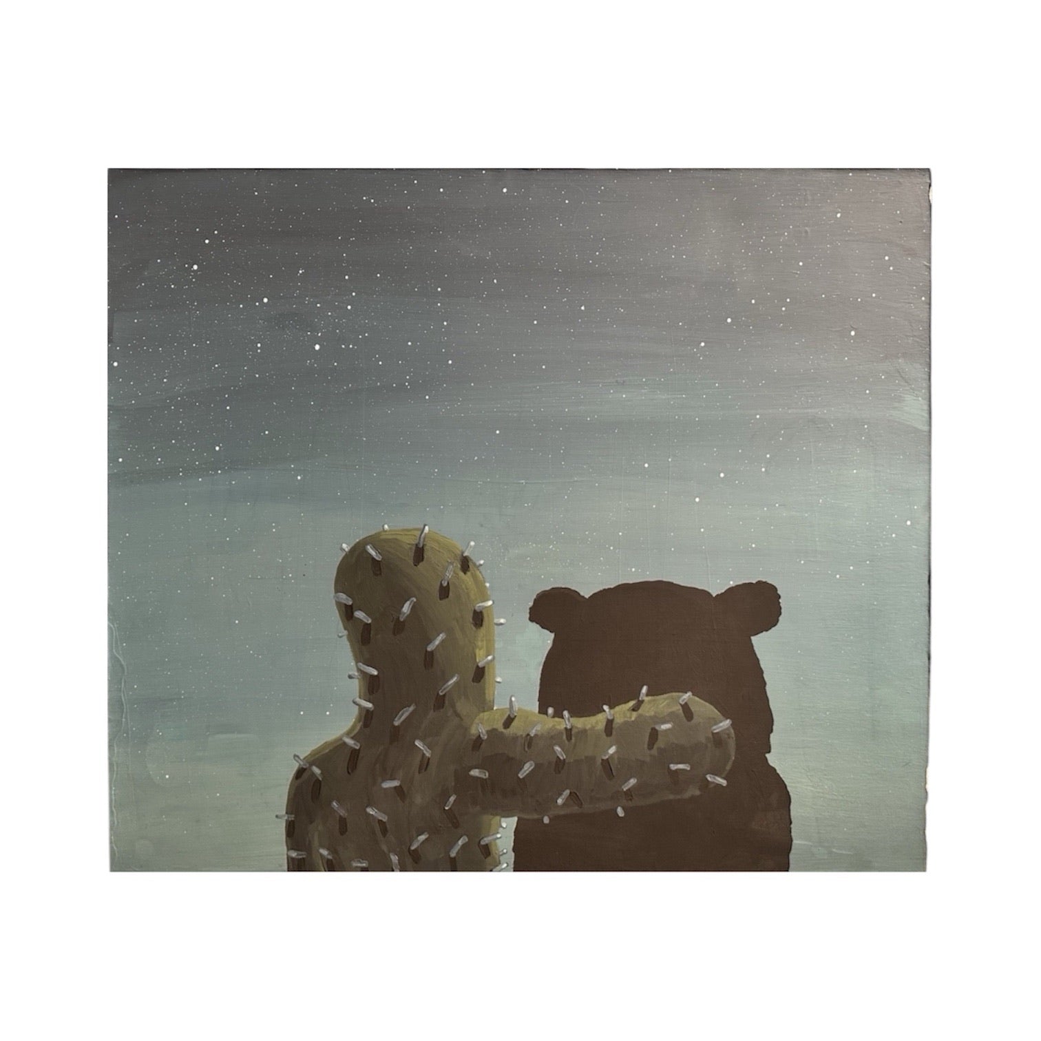 Cactus and Bear in Twilight