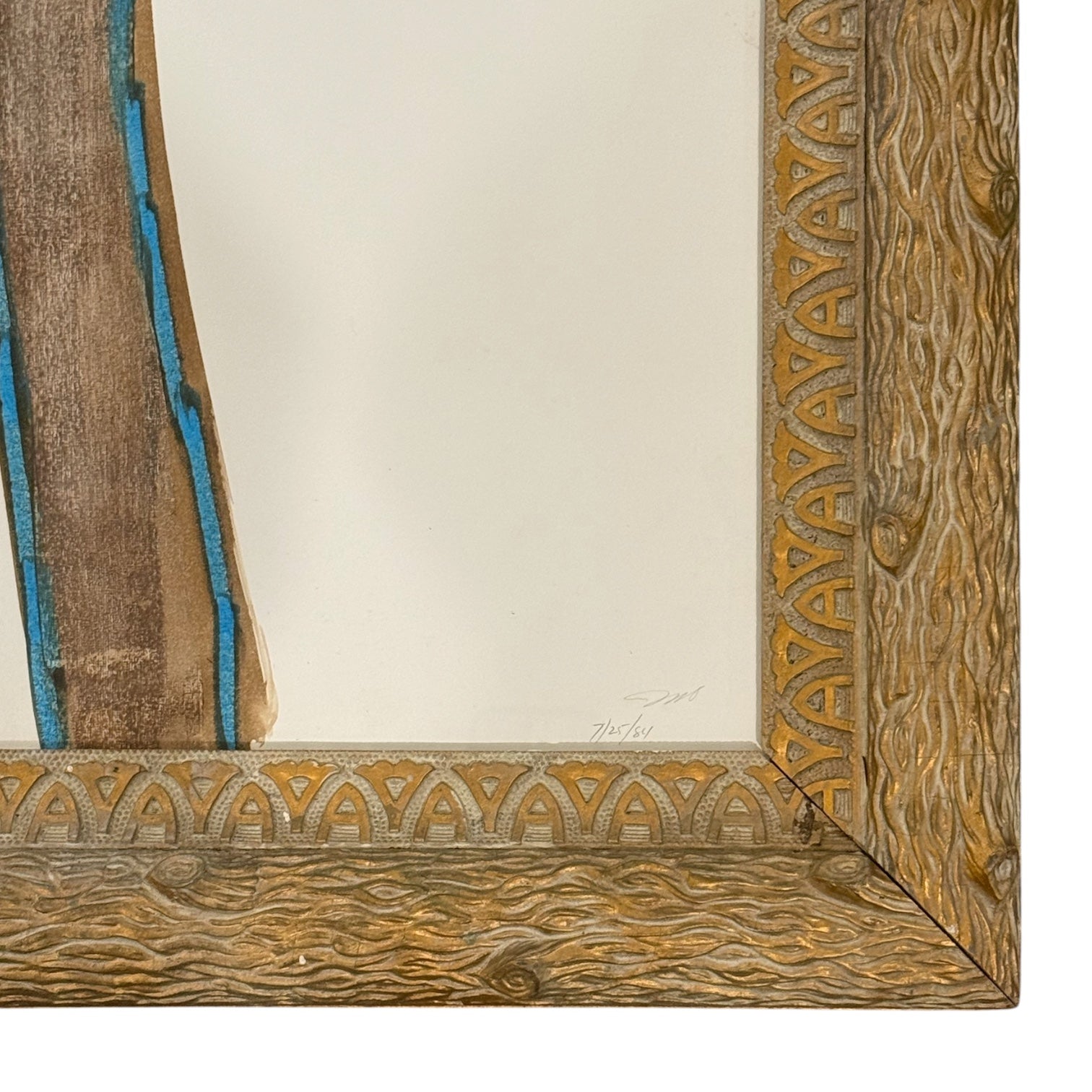 Abstract Minimalist Nude in Rare Antique Faux Bois Frame