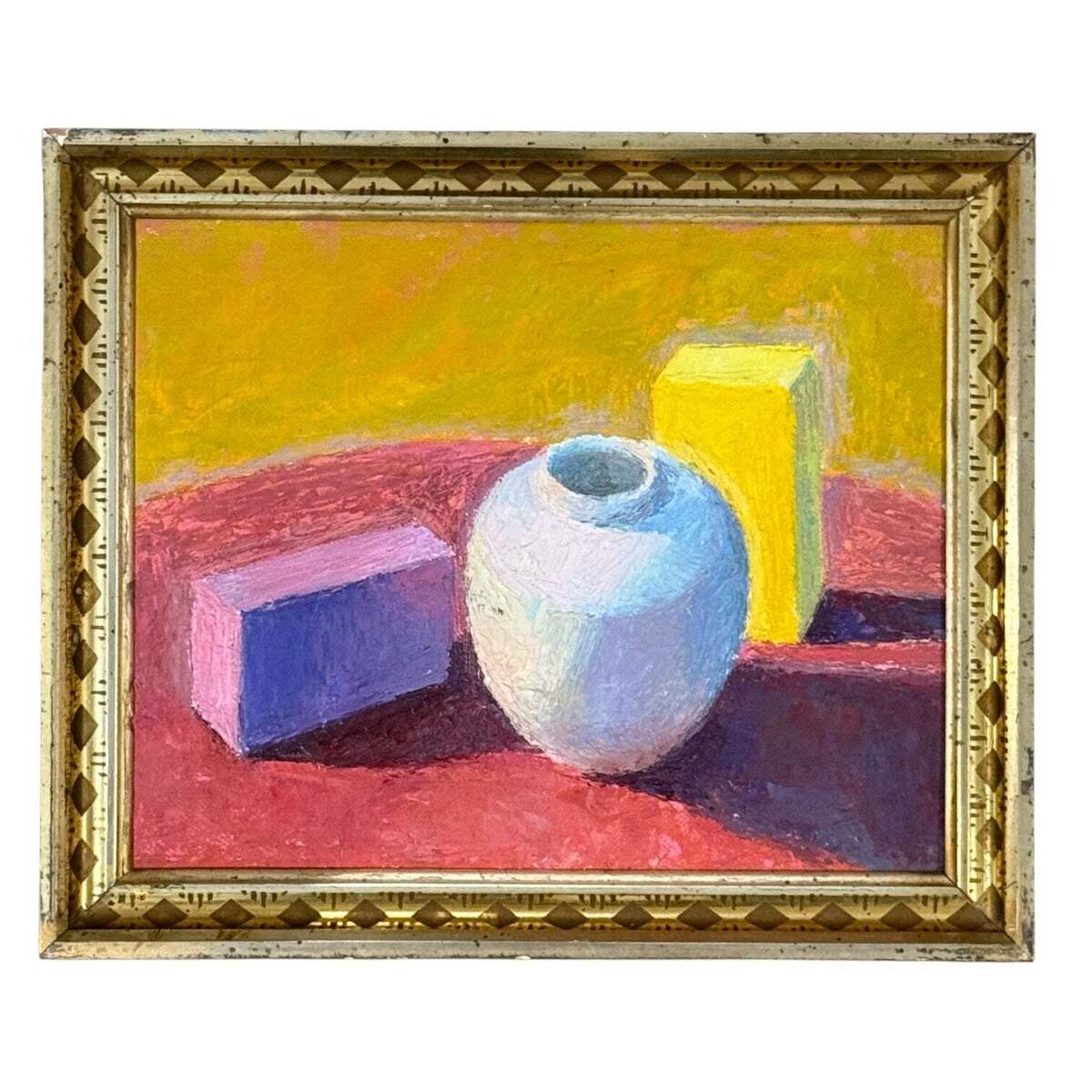 Boldly Colorful Still Life in 19th Century Gilt Frame
