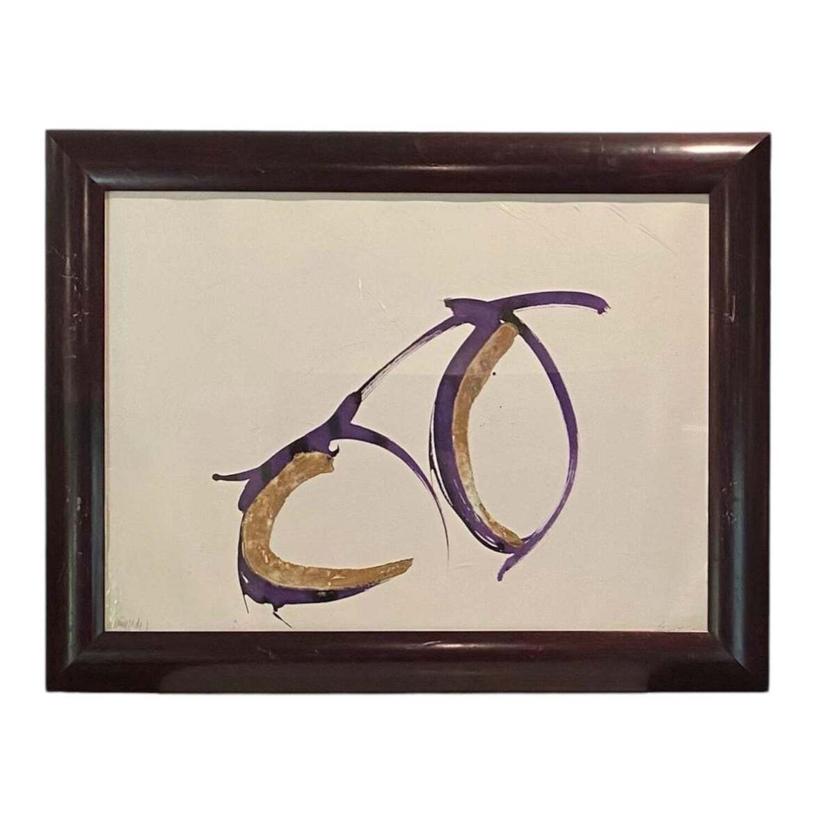 Vintage Gestural Botanical Painting €˜Olive' Series (#3 of Three)