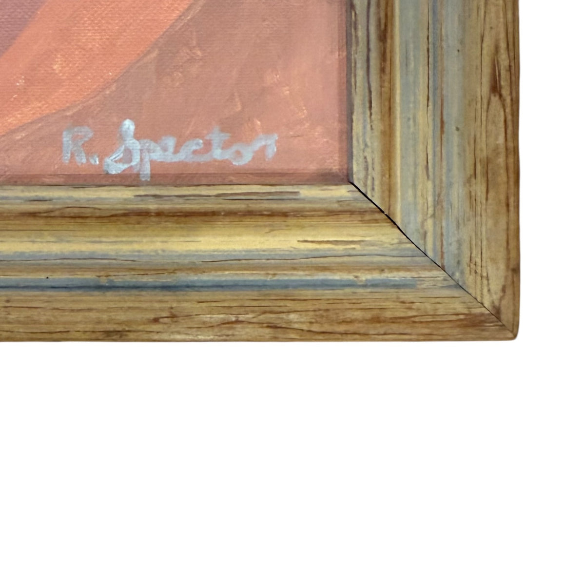 1950s Color Blocked Undulating Composition in Vintage Wood Frame