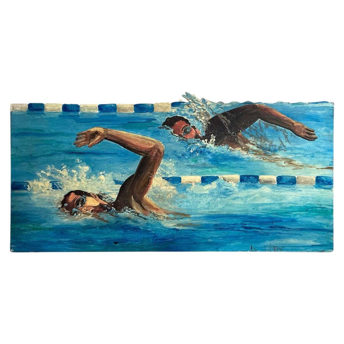 Two-Sided Painting of Swimmers in Competition
