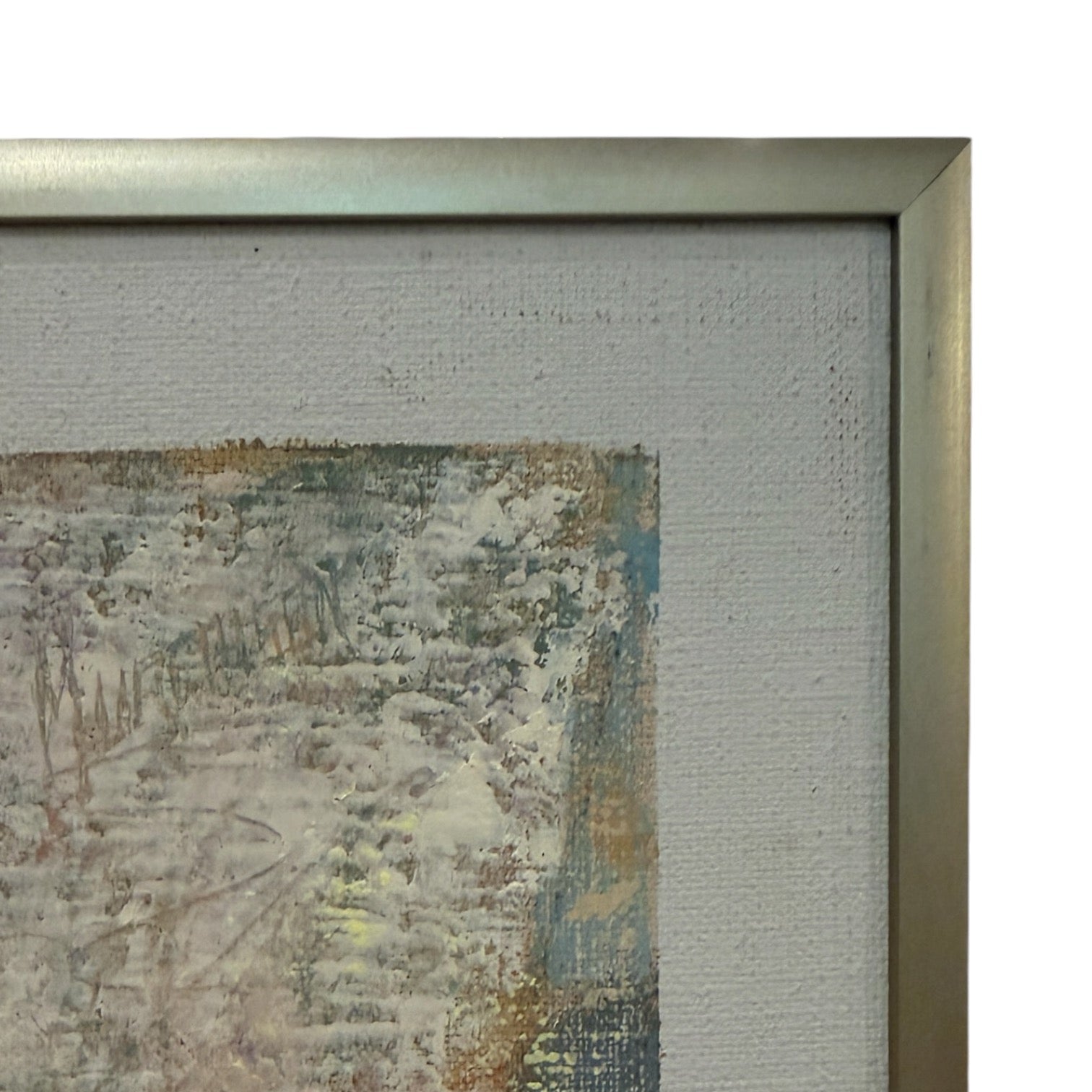 Muted Colorfield in the Manner of Paul Klee in Original Vintage Metal Frame