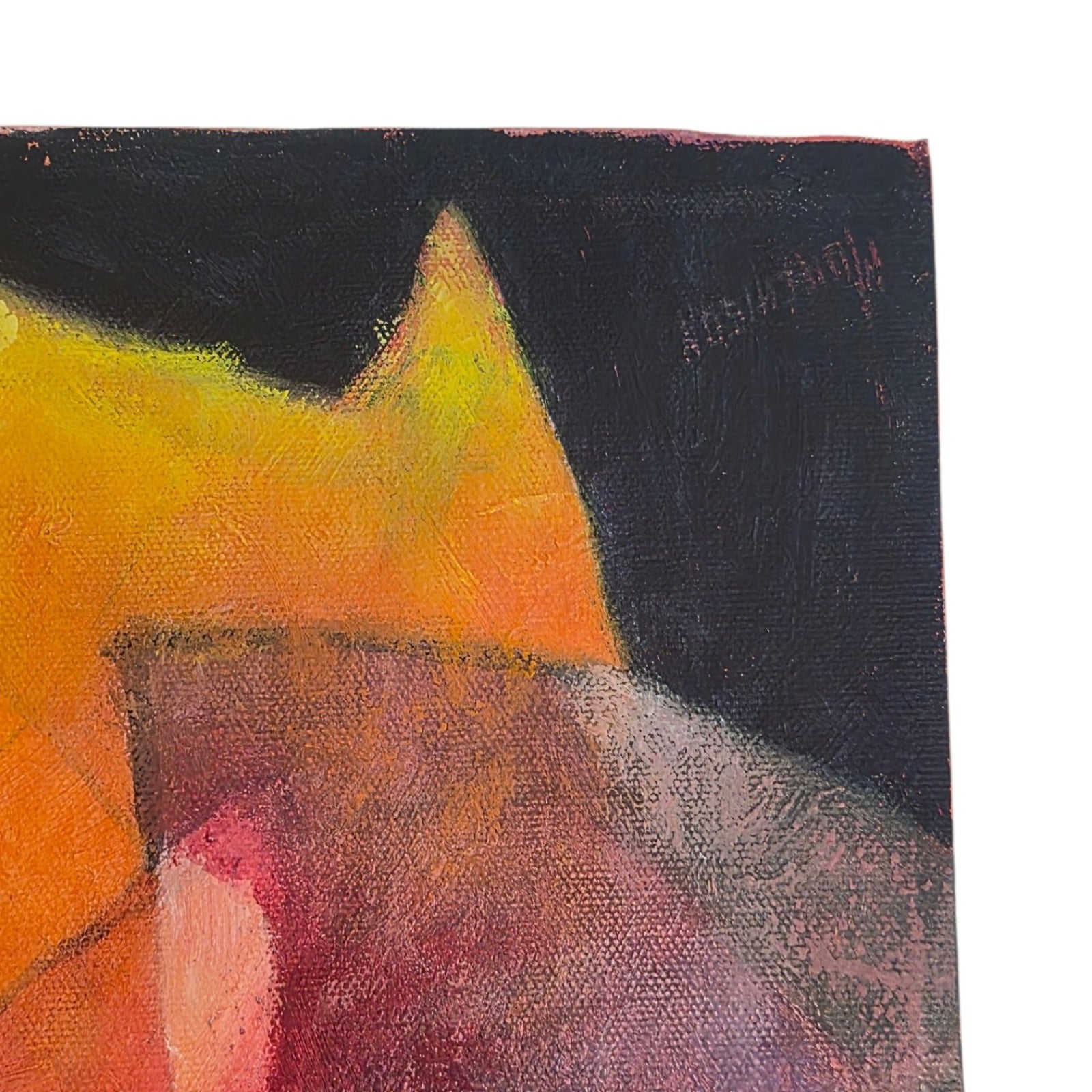 Oil Painting of Fractured Motifs in High Contrast Coloration