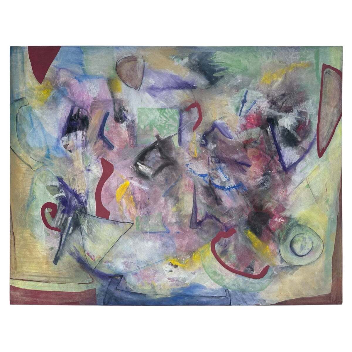 Monumental Abstract Expressionist Painting with Energetic Mark-Making