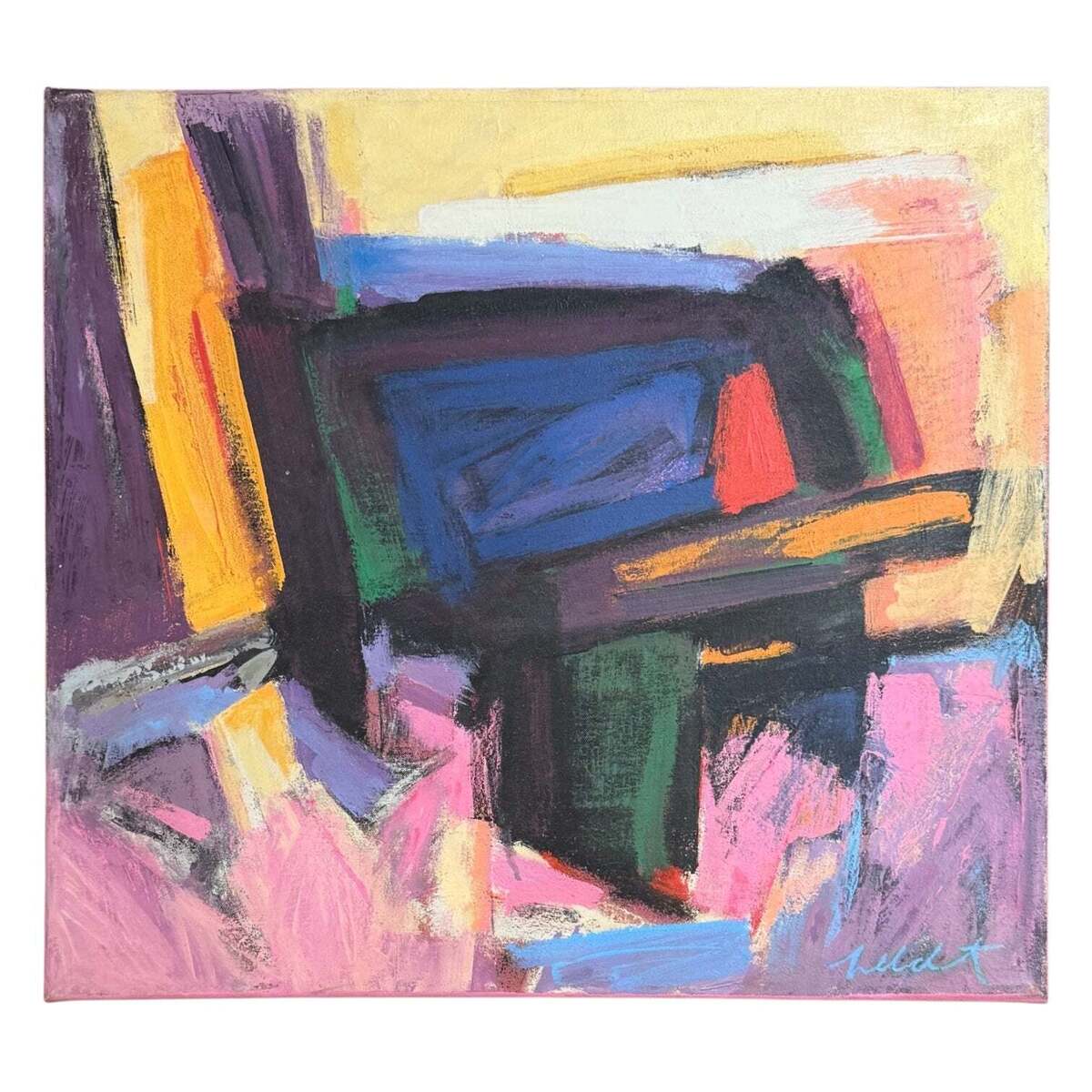 Gestural Colorful Abstract Expressionist Oil Painting