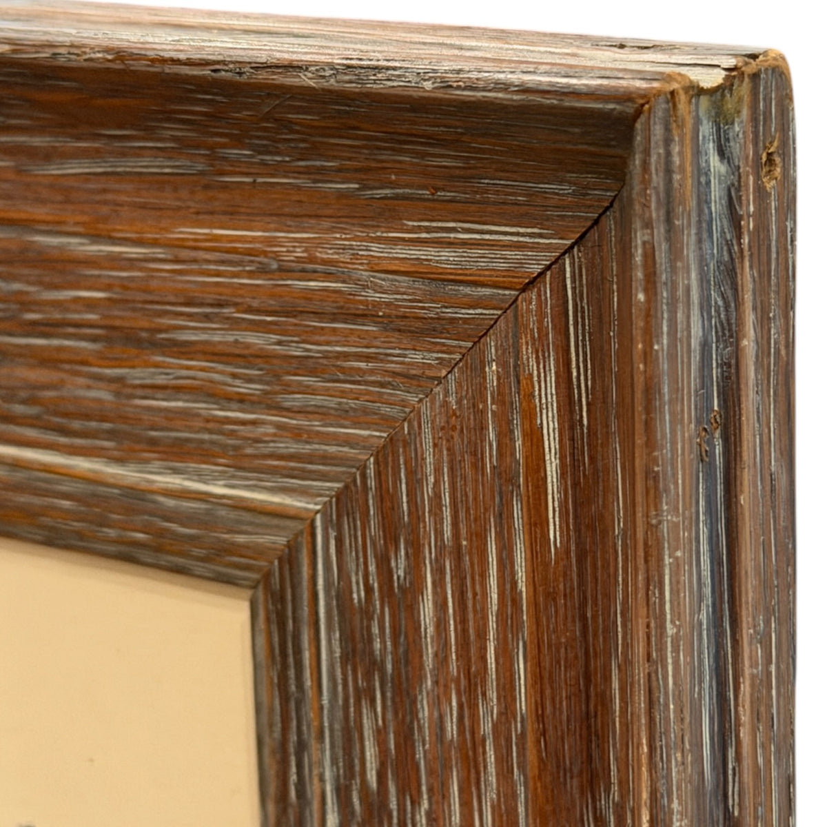 Charming Vintage Pen and Ink of a Potted Plant in Vintage Cerused Wood Frame