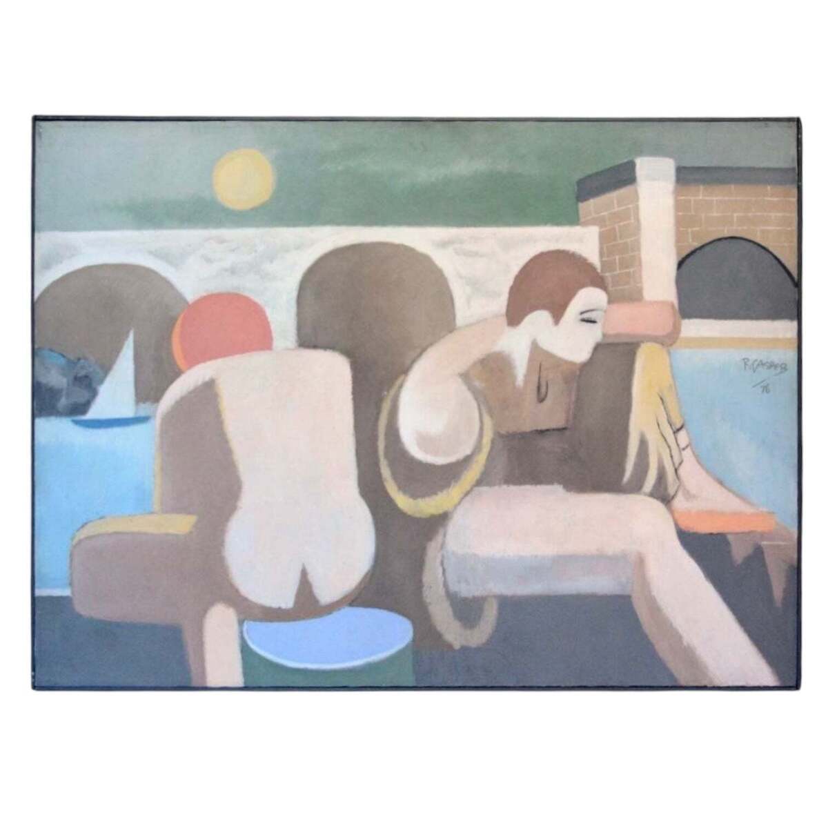 Abstract Figures Against Seascape