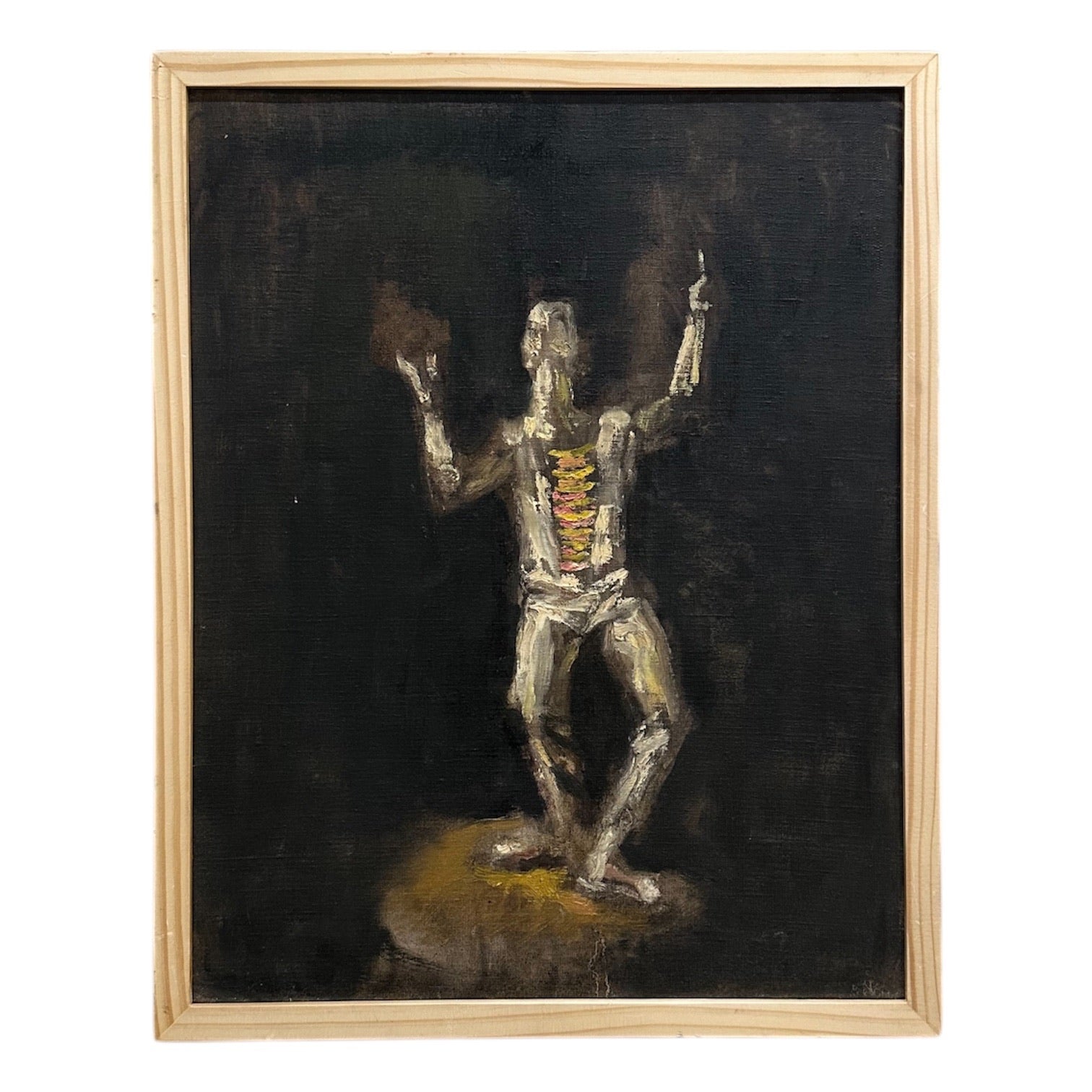 Painting Featuring Performative Figure in a Spotlight